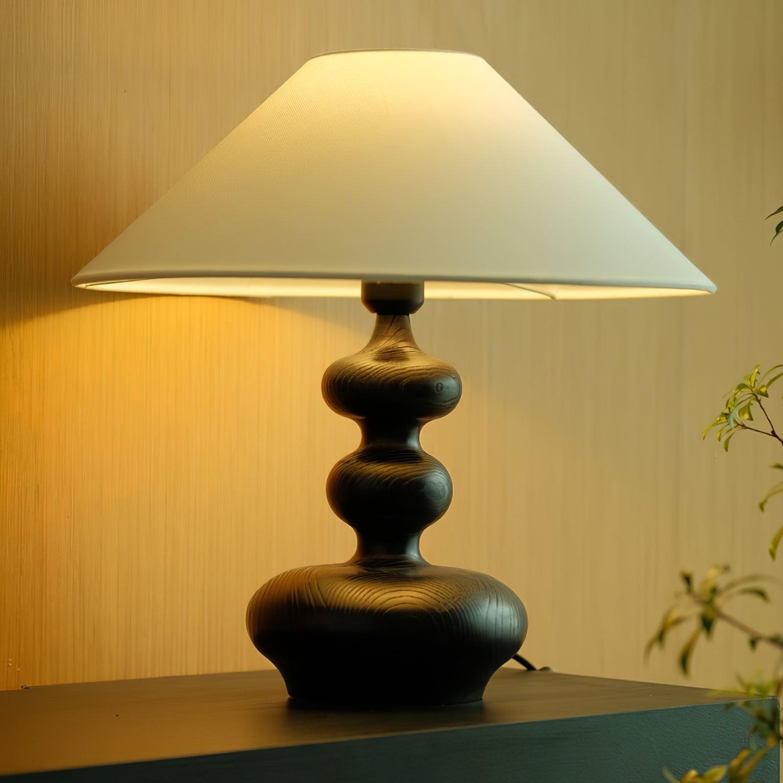 Aurain Wood Fabric Vintage Table Lamp - Letslighting