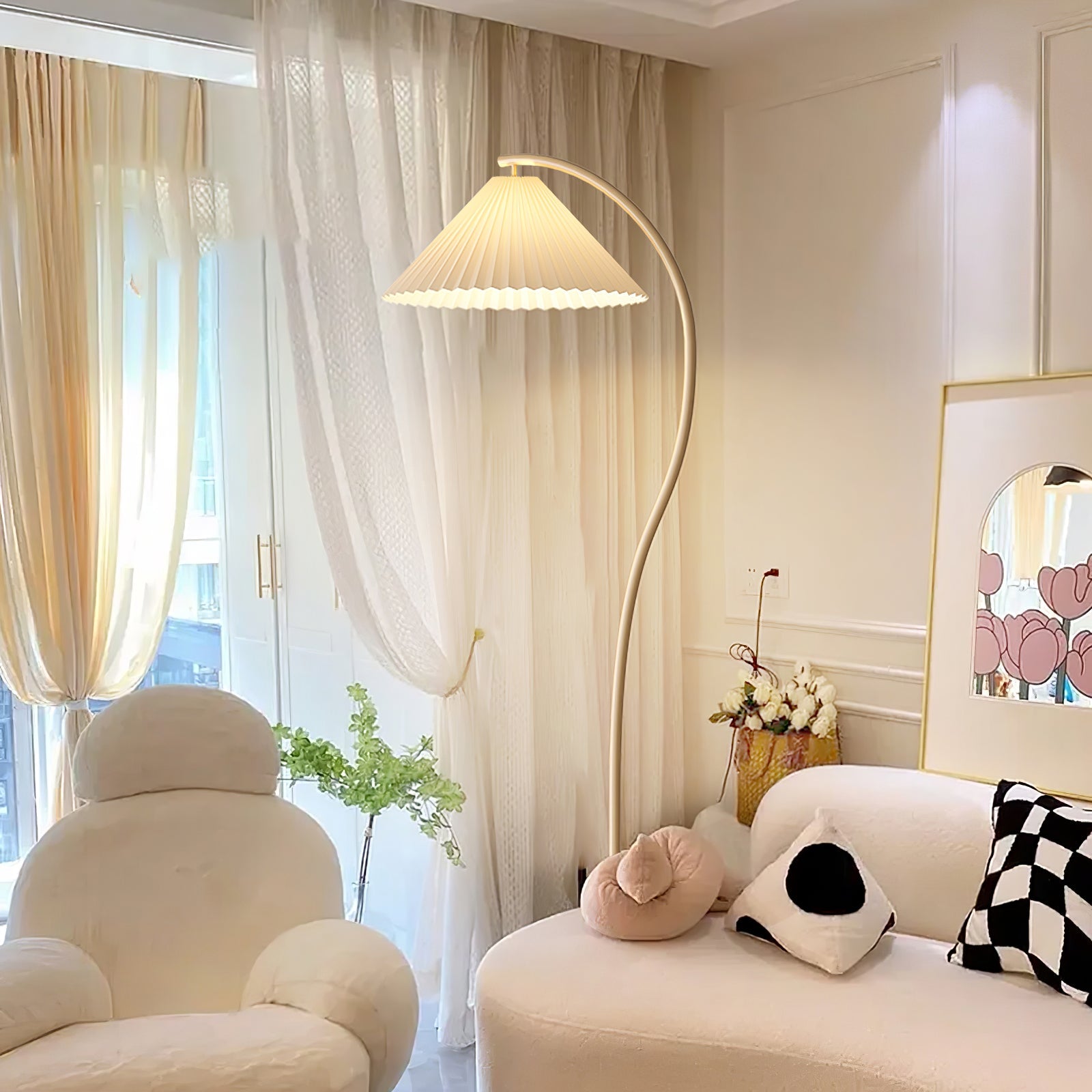 Elysia Minimalist Fabric Floor Lamp - Letslighting