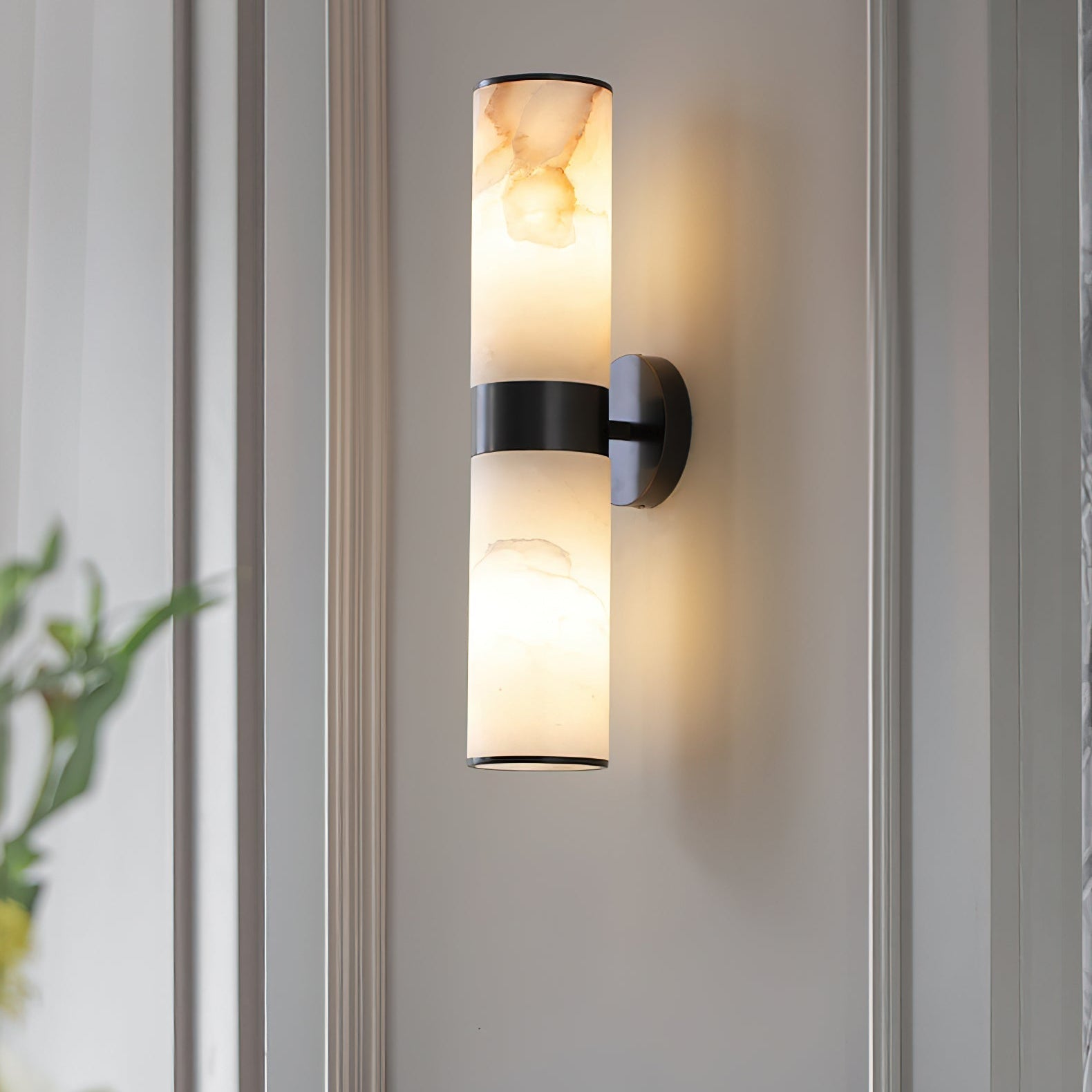 Sway Modern Minimalist Vanity Alabaster Sconce Wall Lamp - Letslighting