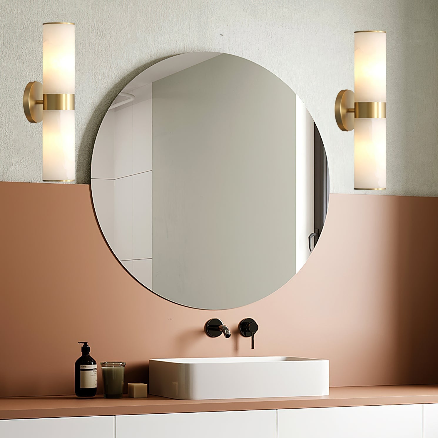 Sway Modern Minimalist Vanity Alabaster Sconce Wall Lamp - Letslighting