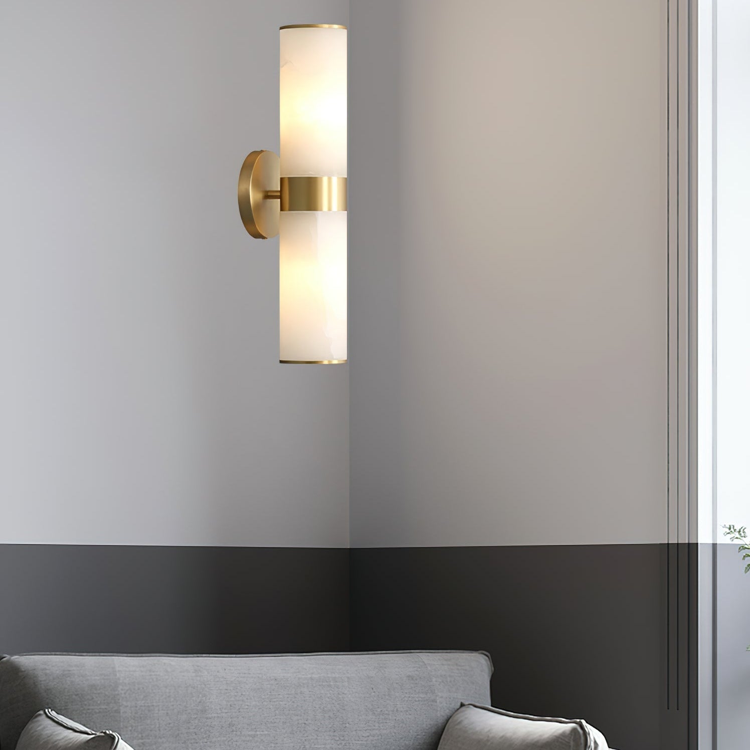 Sway Modern Minimalist Vanity Alabaster Sconce Wall Lamp - Letslighting