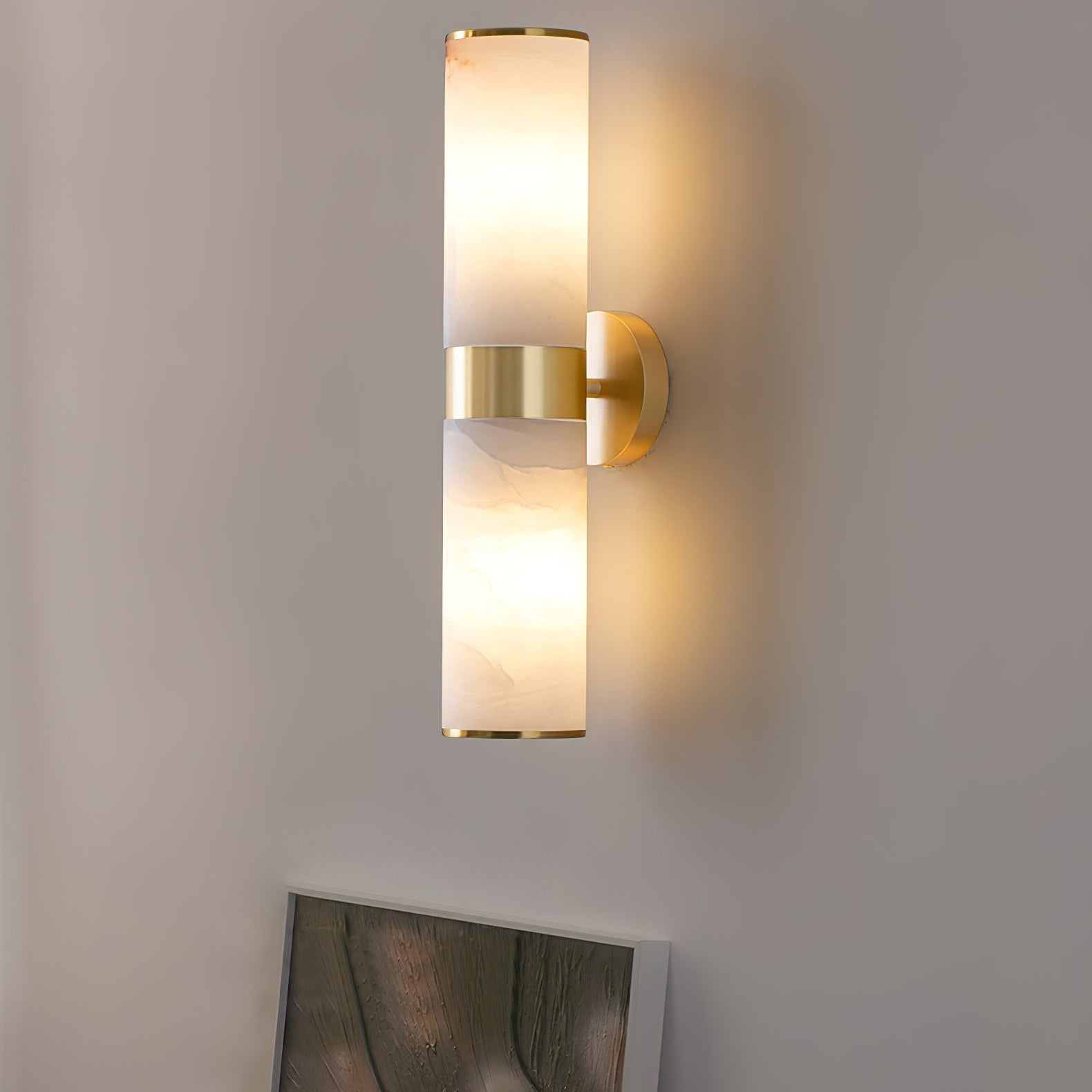 Sway Modern Minimalist Vanity Alabaster Sconce Wall Lamp - Letslighting
