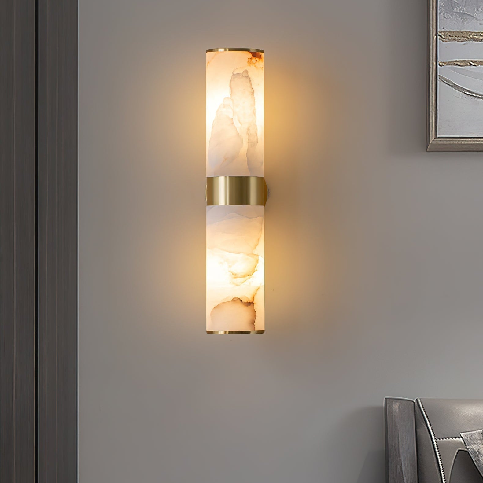 Sway Modern Minimalist Vanity Alabaster Sconce Wall Lamp - Letslighting