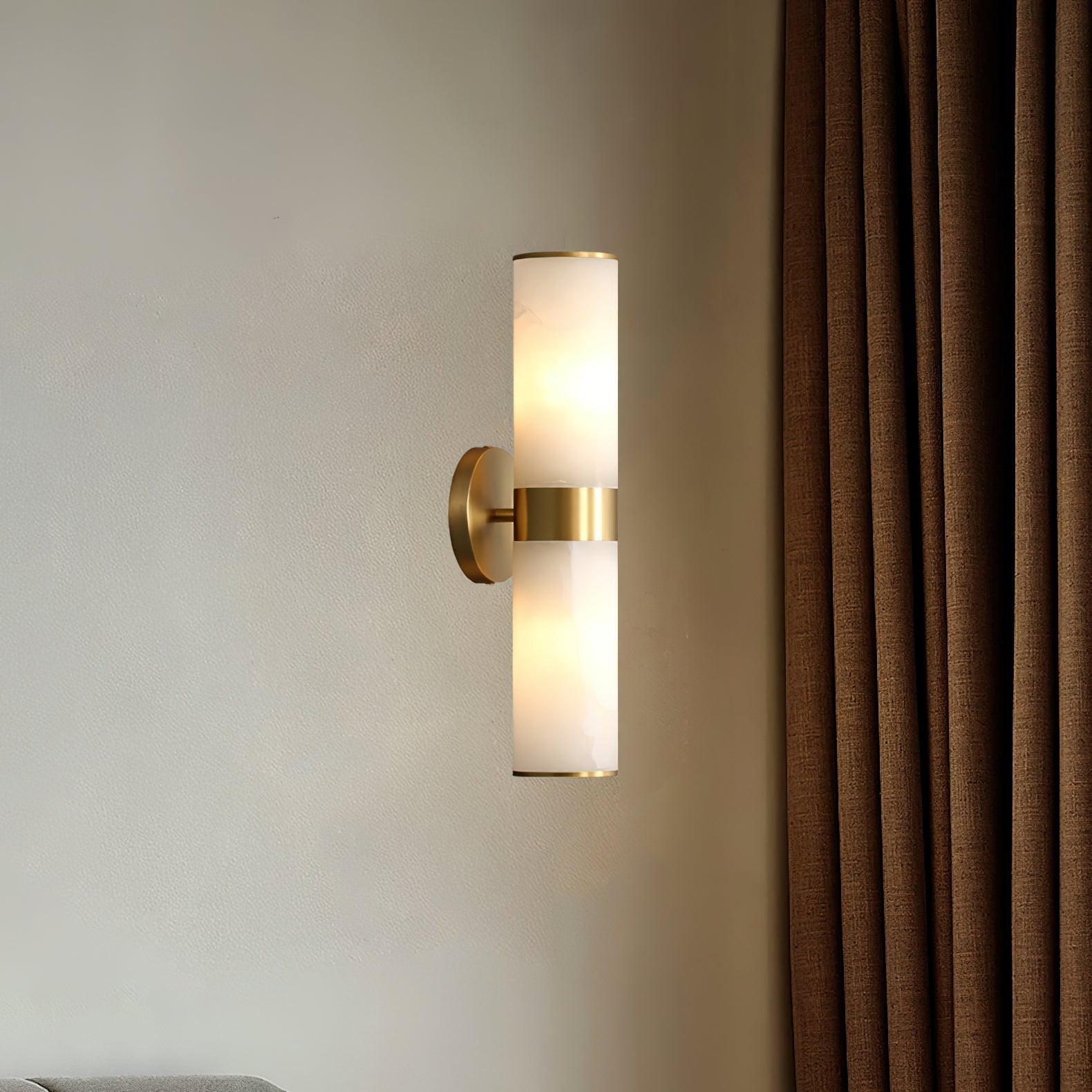 Sway Modern Minimalist Vanity Alabaster Sconce Wall Lamp - Letslighting