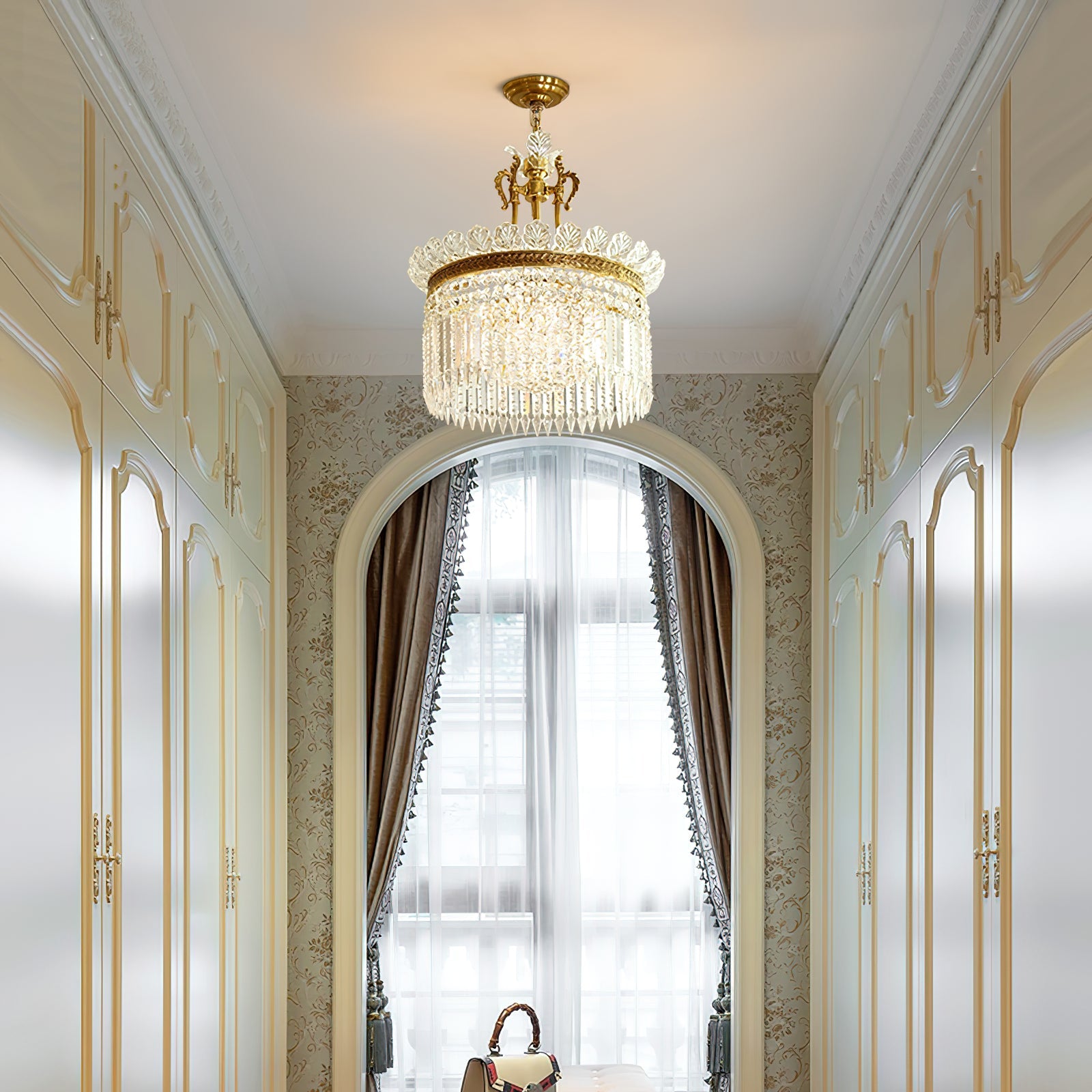 Kristy Chandelier Brass & Crystal