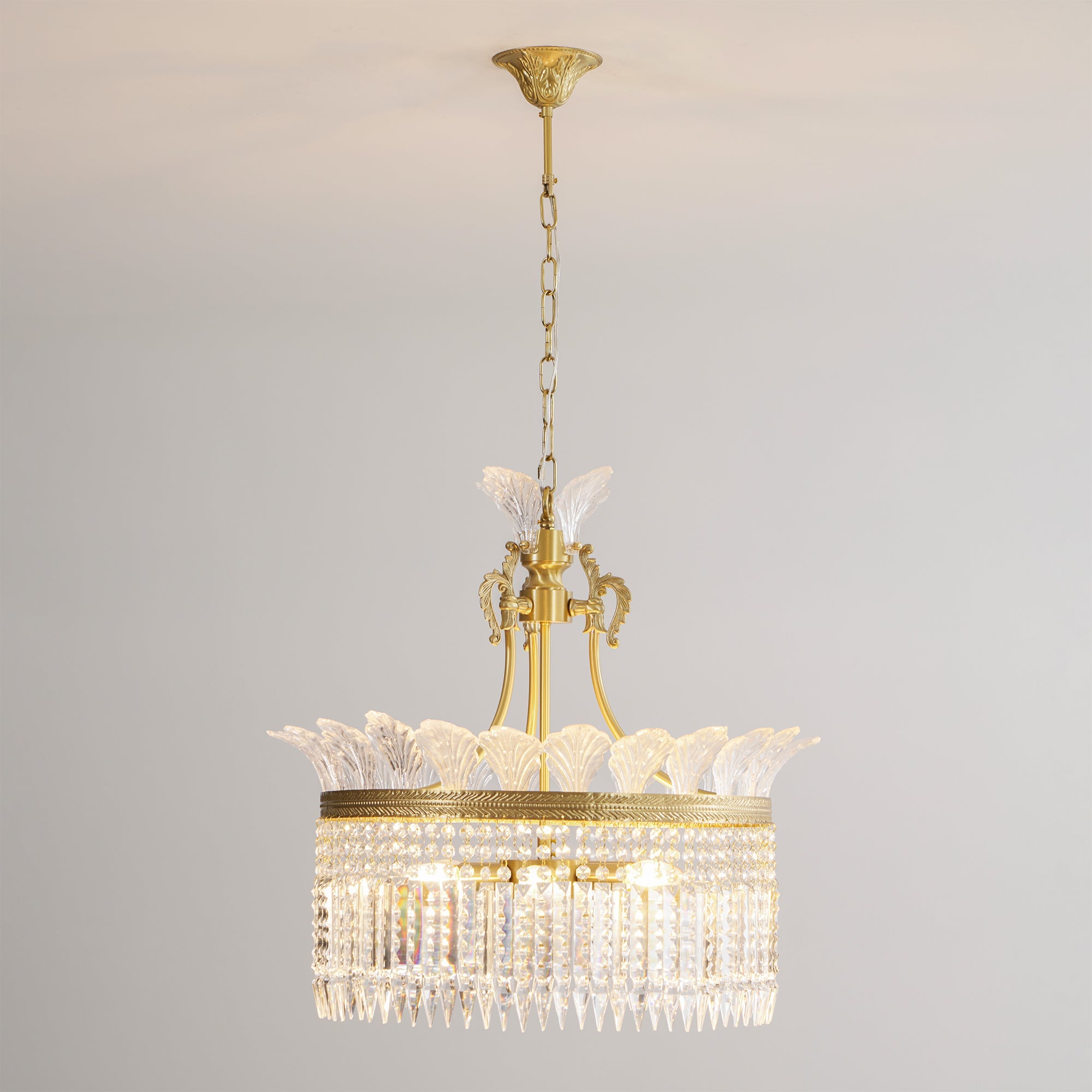 Kristy Chandelier Brass & Crystal