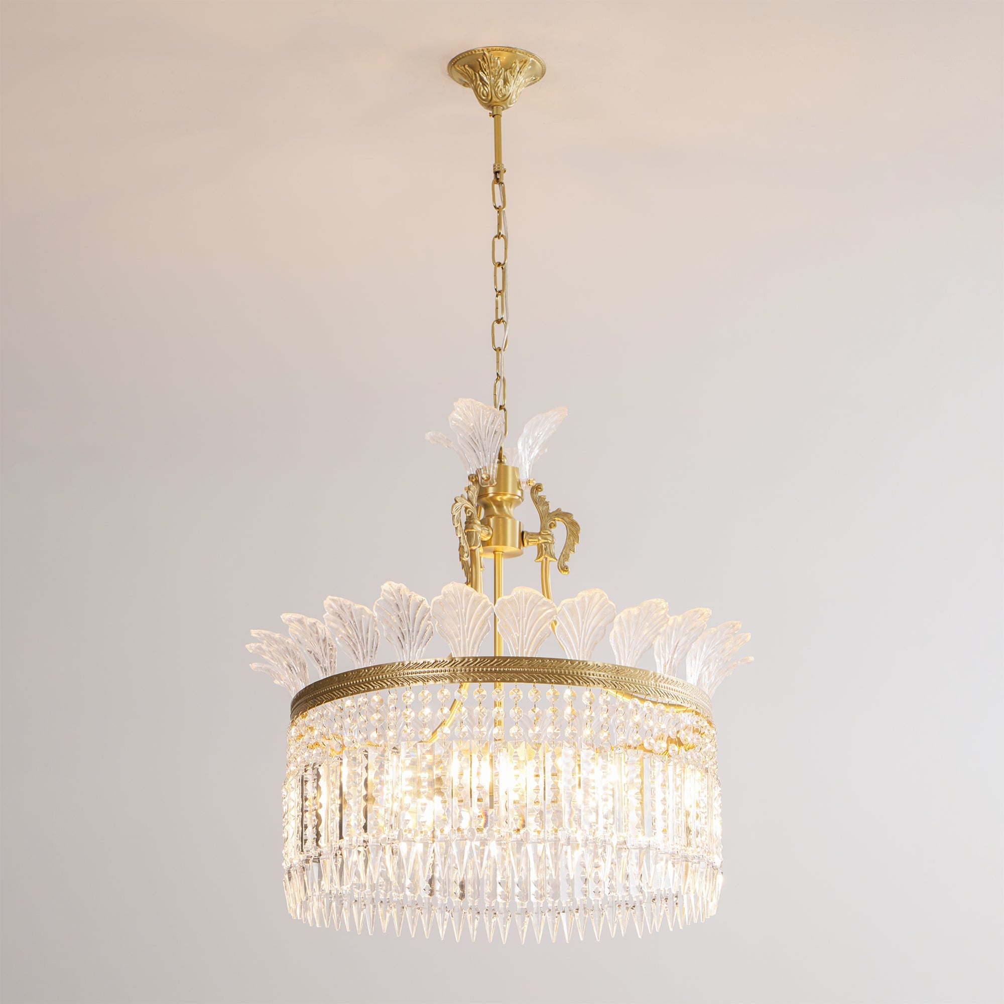 Kristy Chandelier Brass & Crystal
