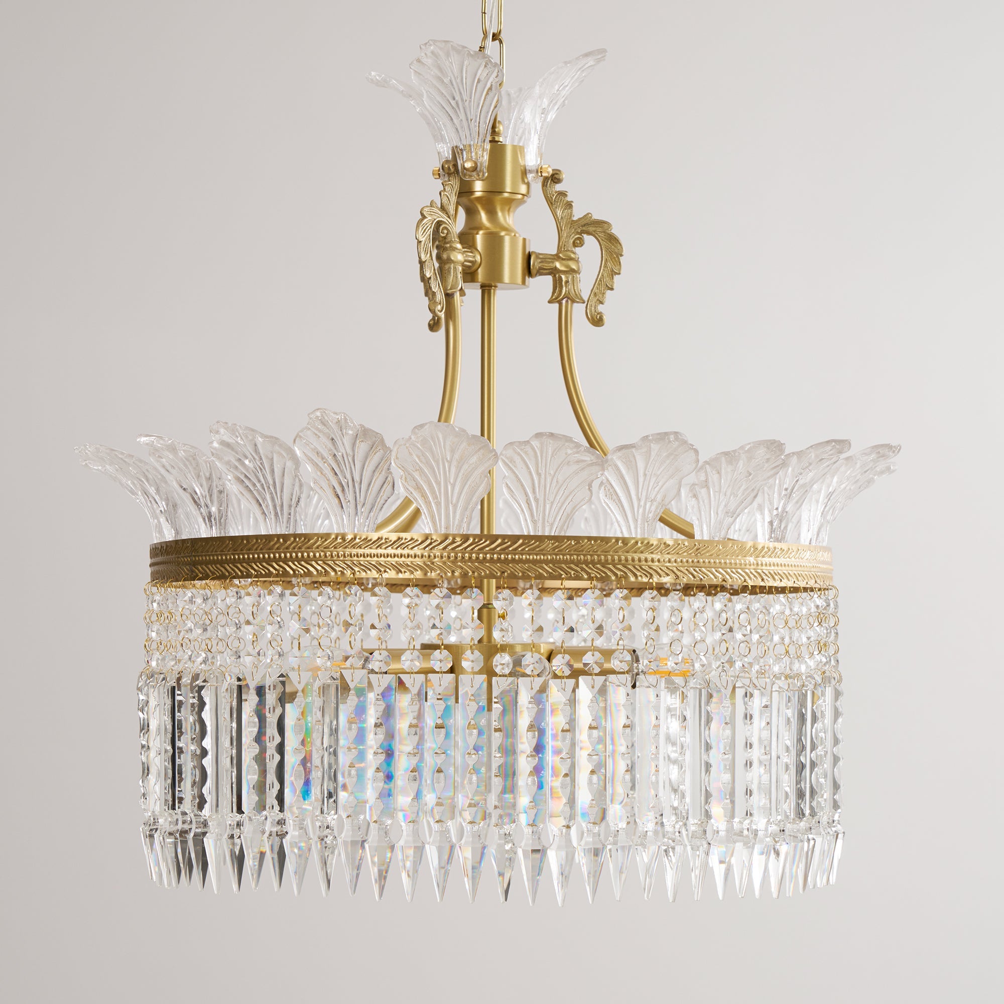 Kristy Chandelier Brass & Crystal