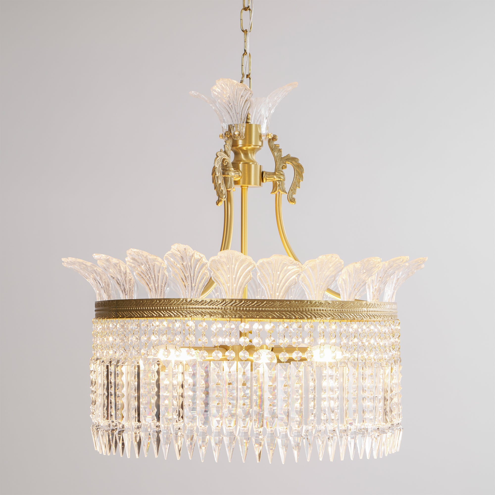 Kristy Chandelier Brass & Crystal