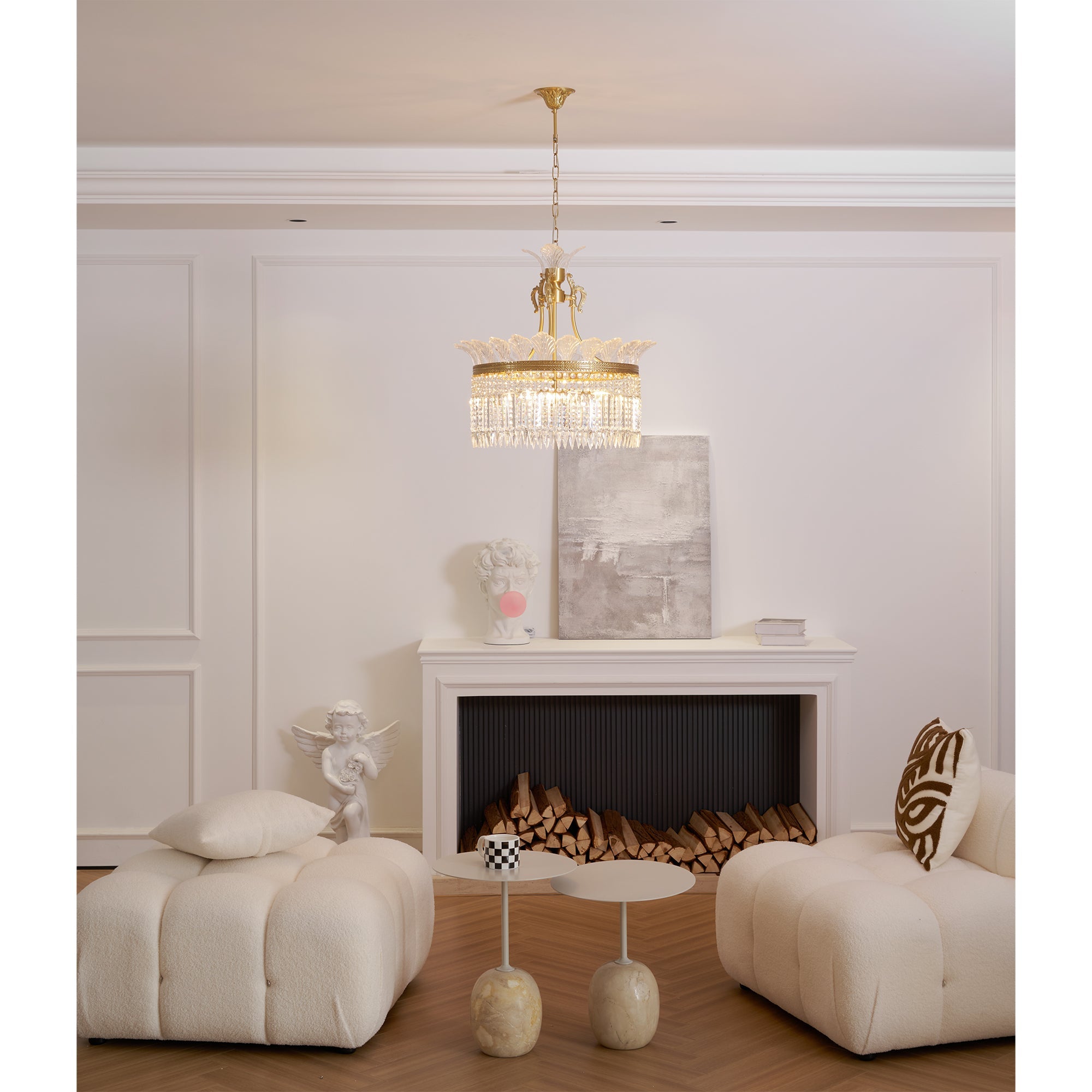 Kristy Chandelier Brass & Crystal