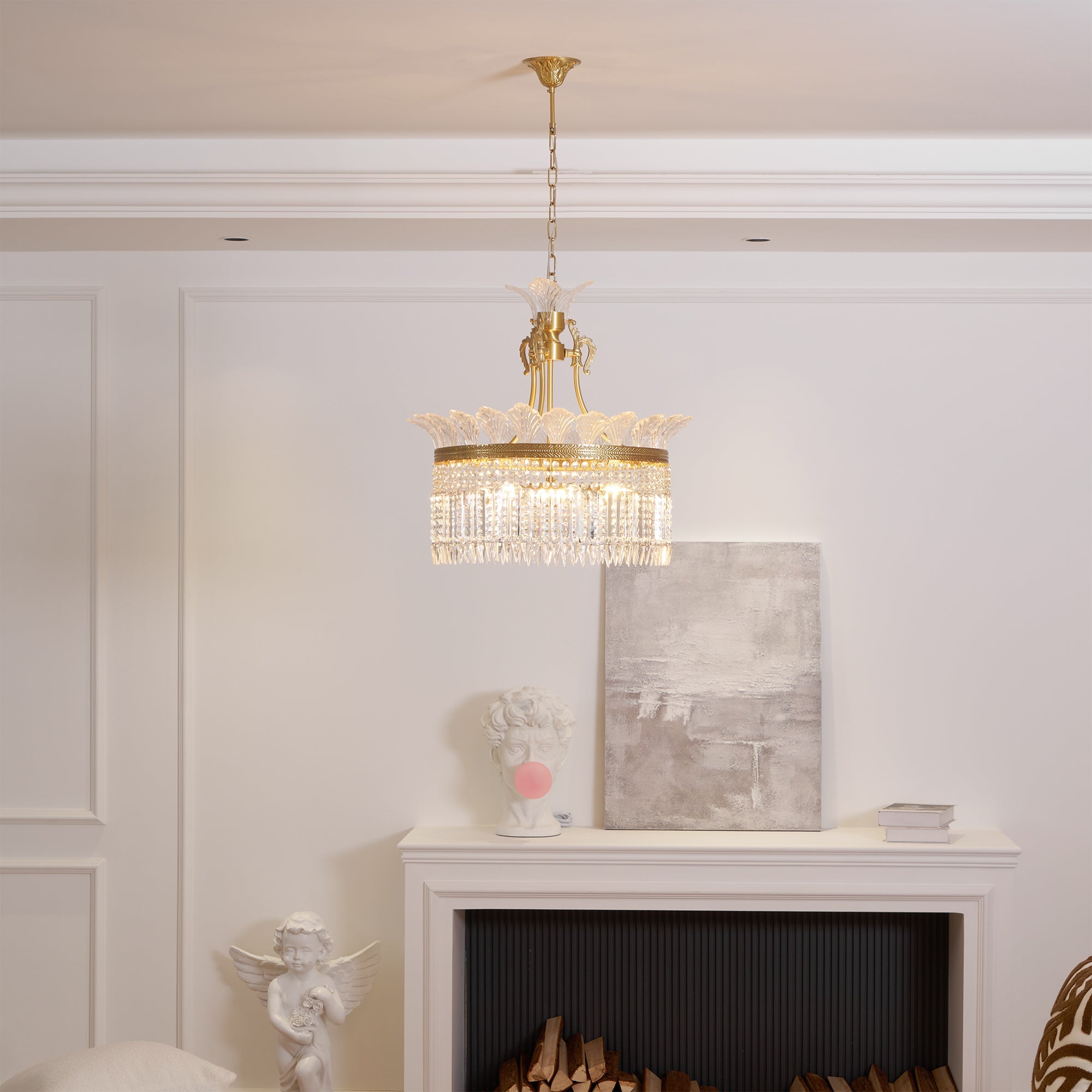 Kristy Chandelier Brass & Crystal