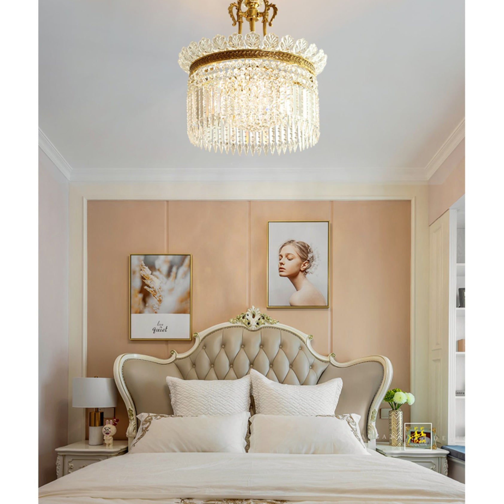 Kristy Chandelier Brass & Crystal