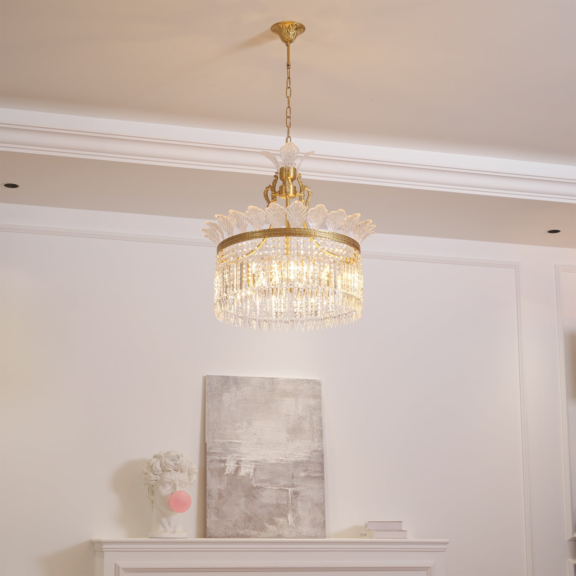 Kristy Chandelier Brass & Crystal