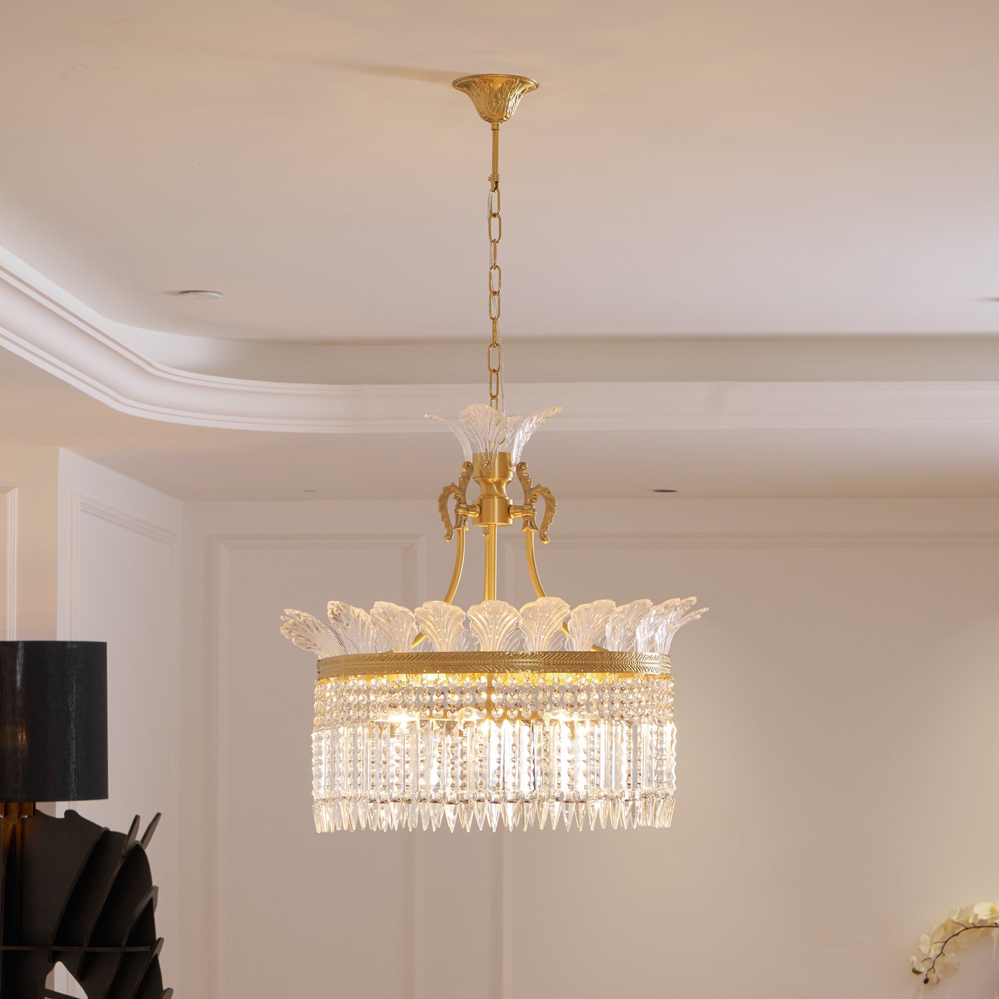 Kristy Chandelier Brass & Crystal
