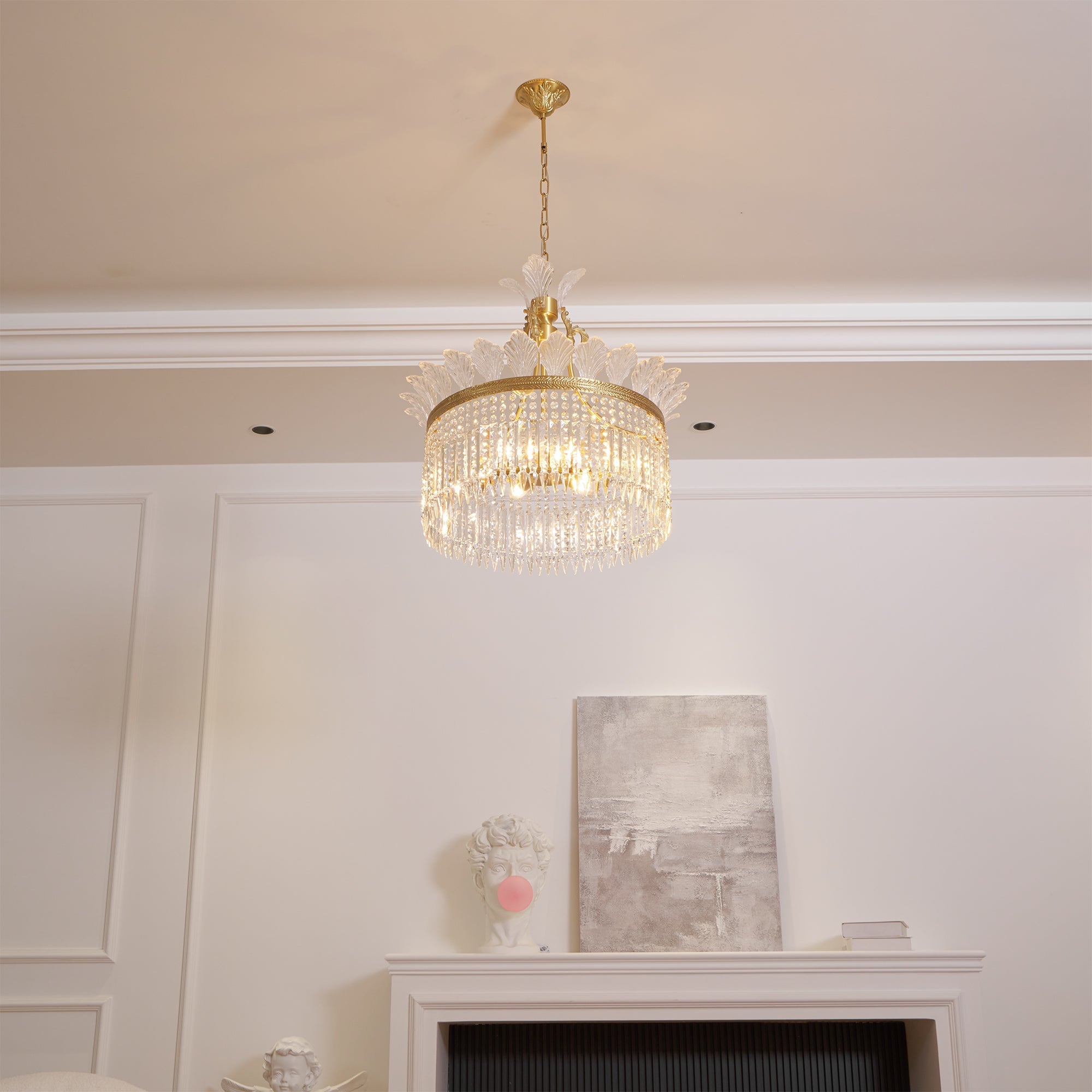 Kristy Chandelier Brass & Crystal