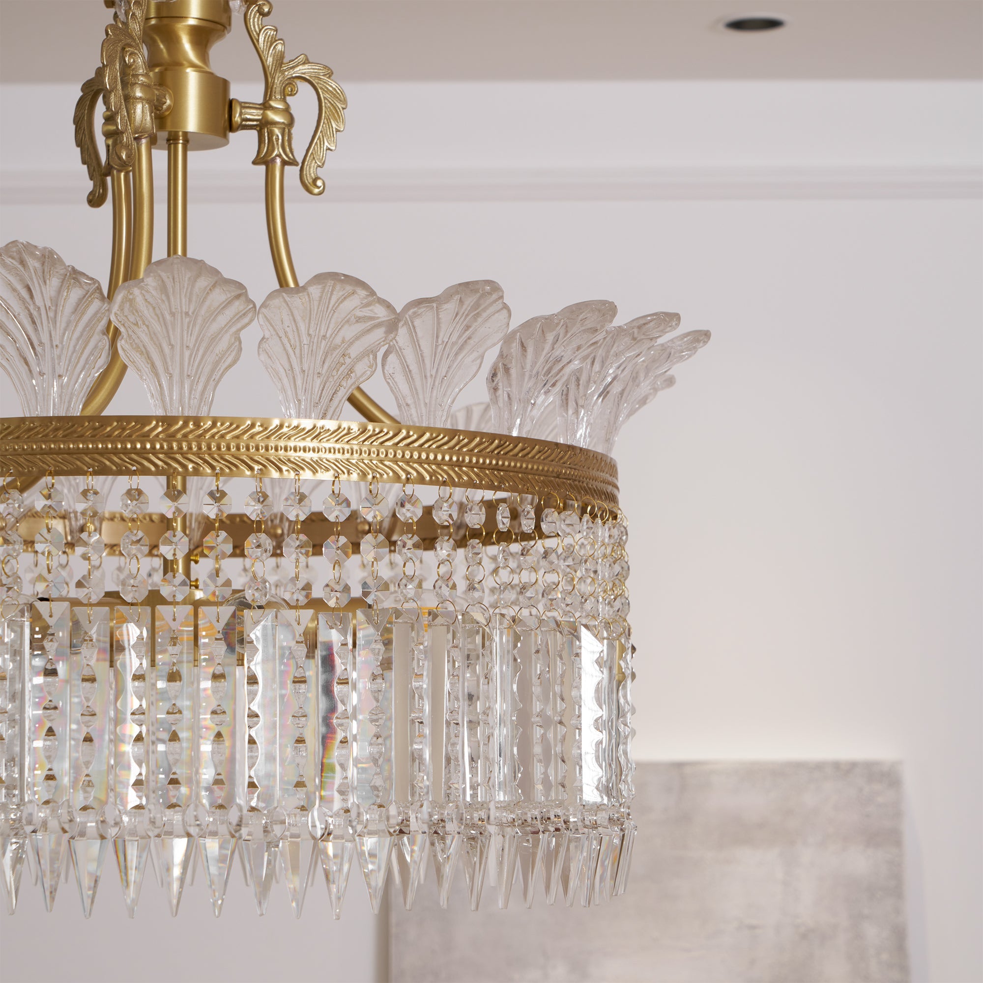 Kristy Chandelier Brass & Crystal