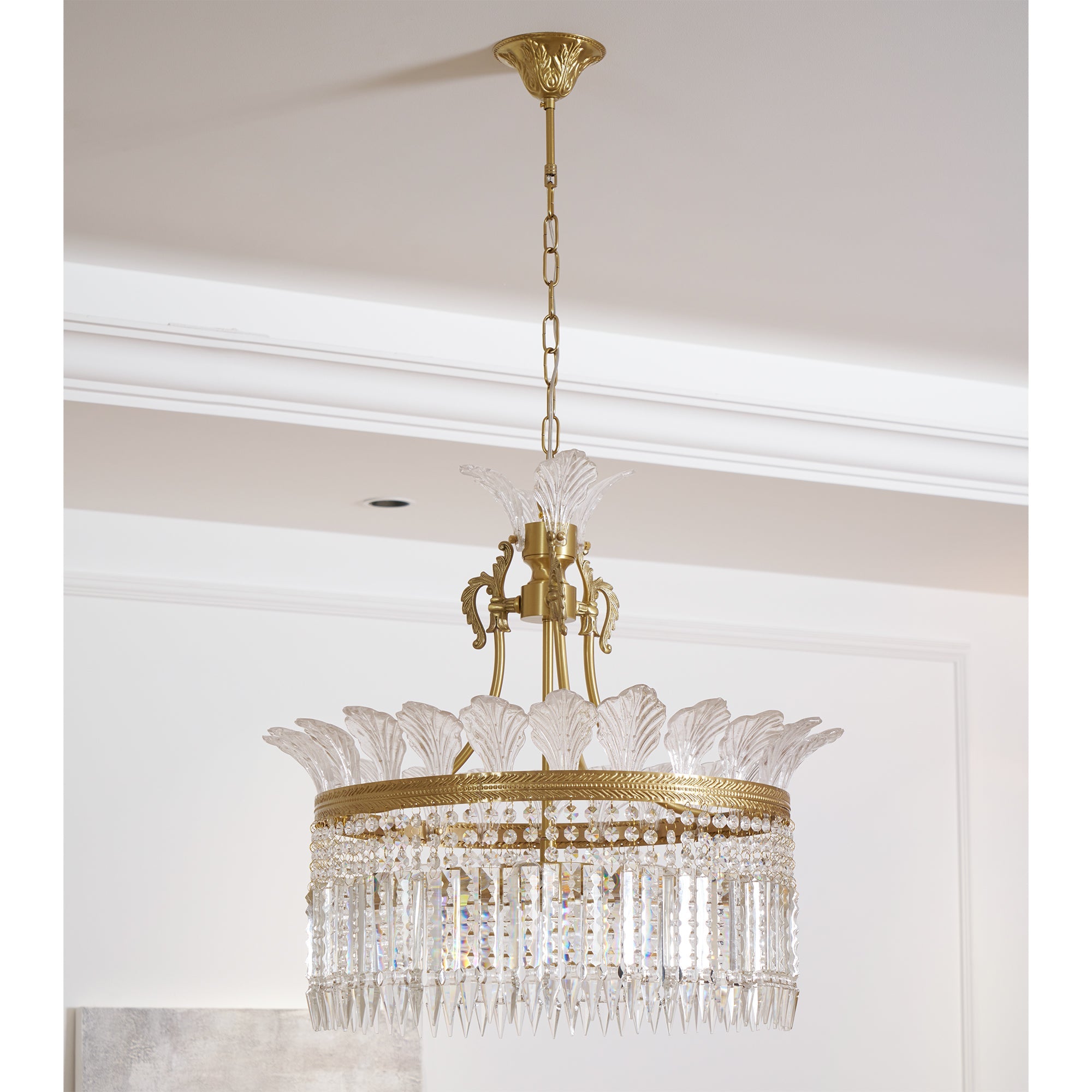 Kristy Chandelier Brass & Crystal