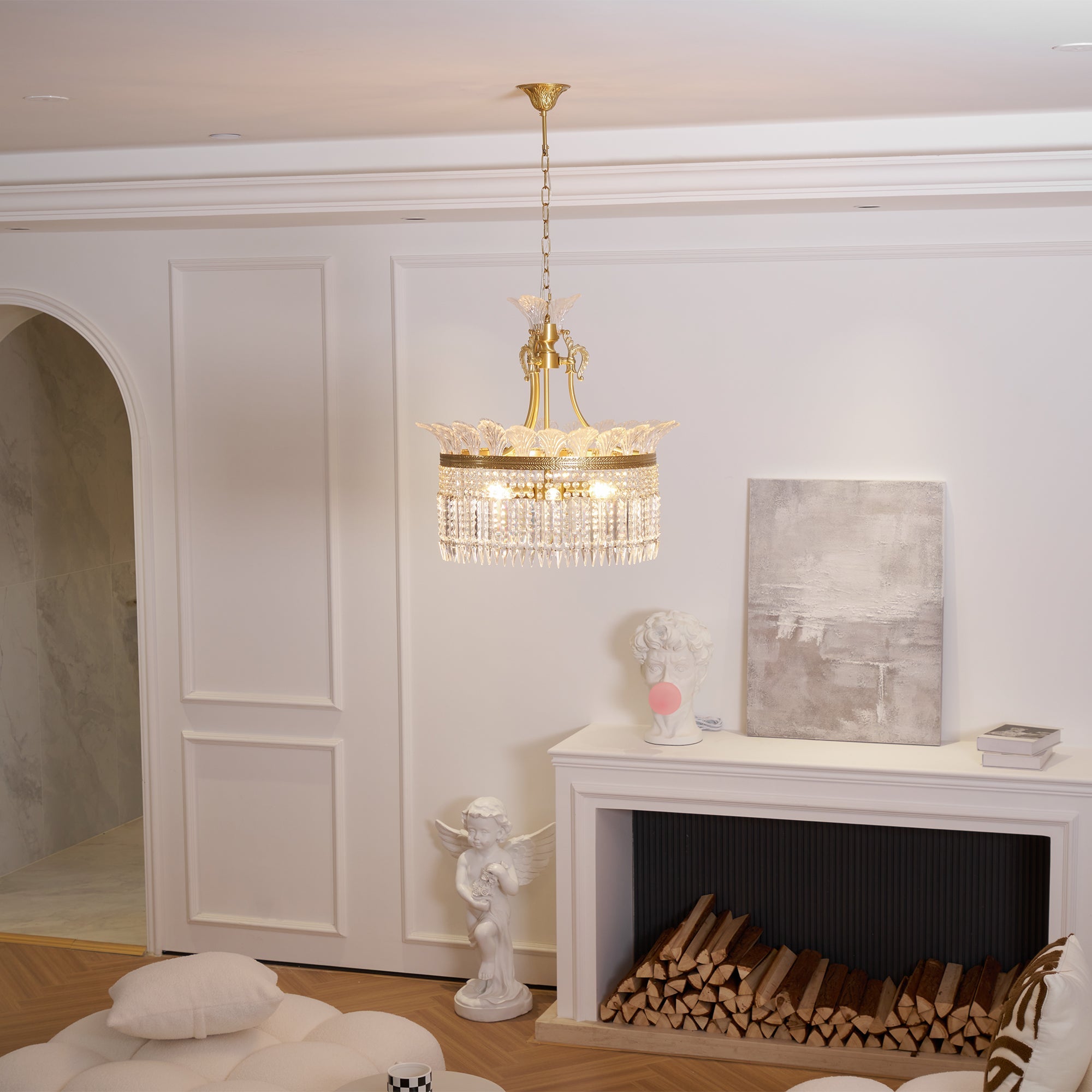 Kristy Chandelier Brass & Crystal