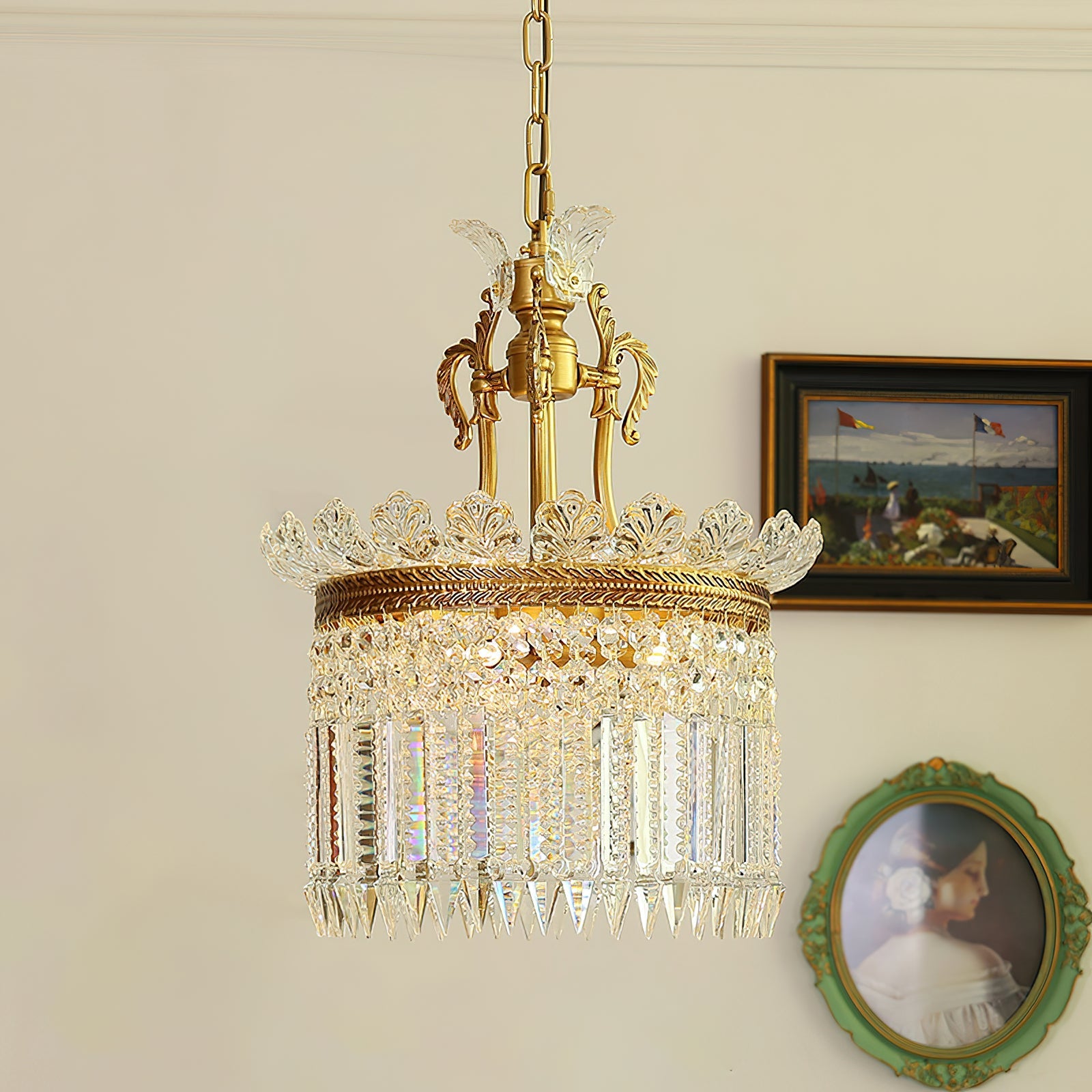 Kristy Chandelier Brass & Crystal