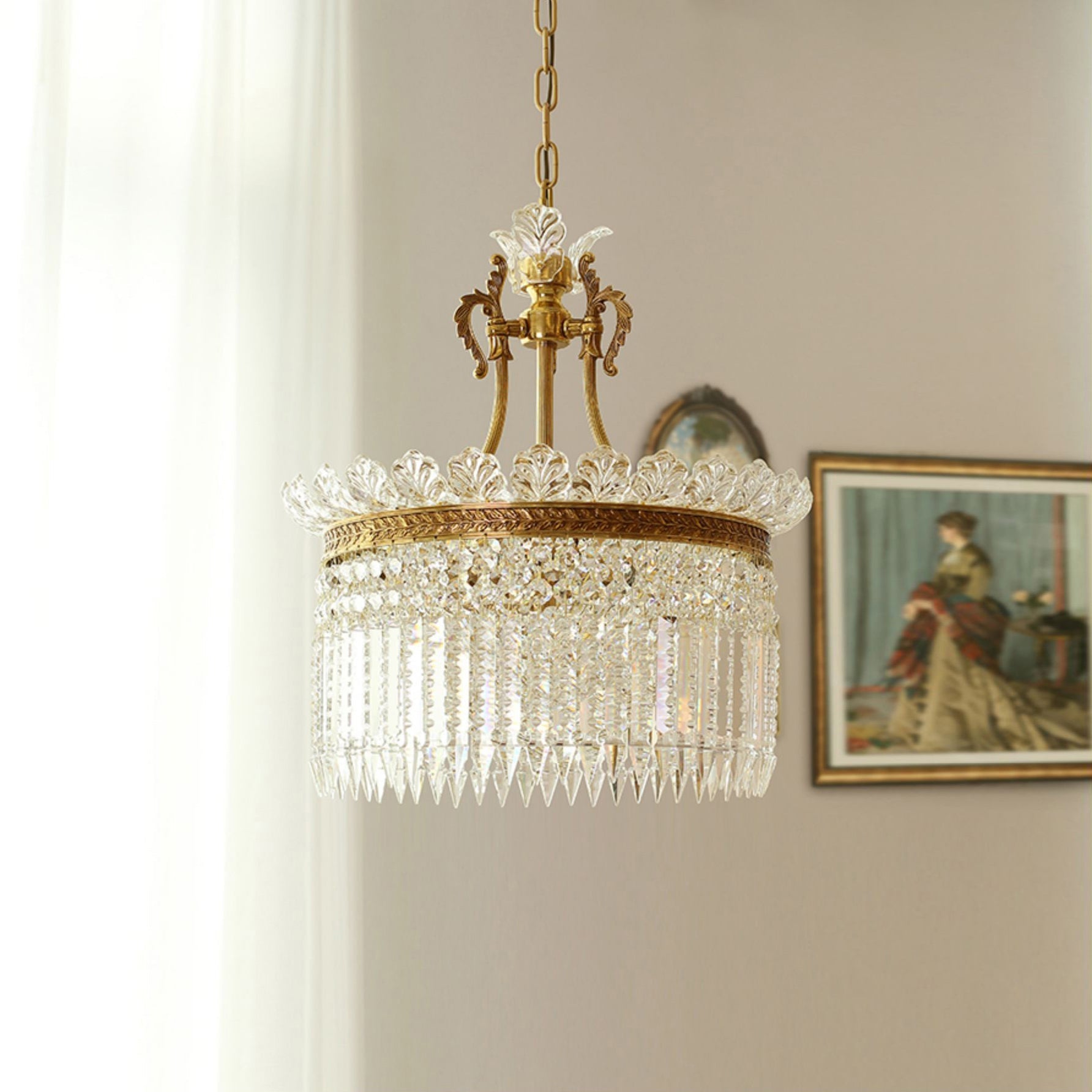 Kristy Chandelier Brass & Crystal