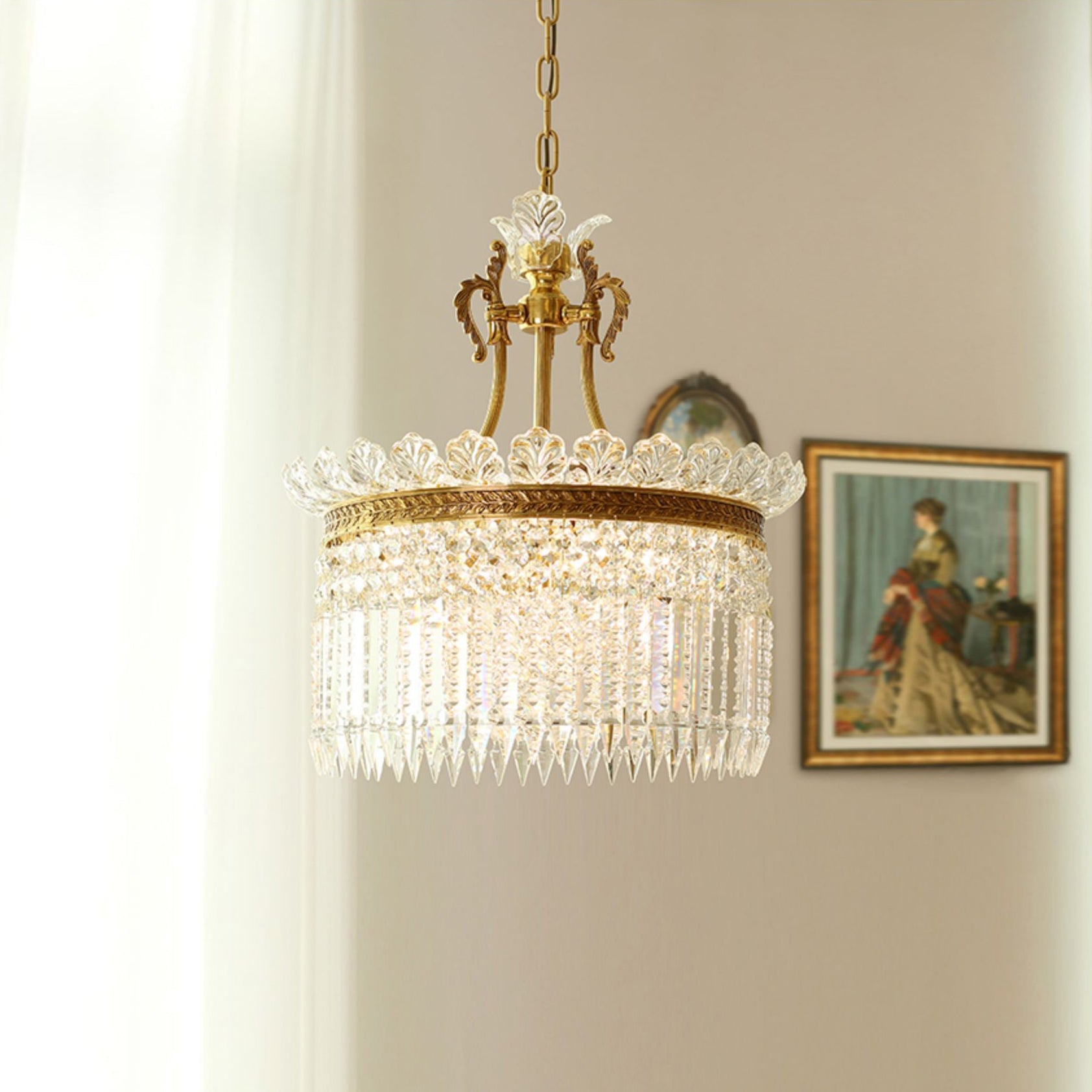 Kristy Chandelier Brass & Crystal