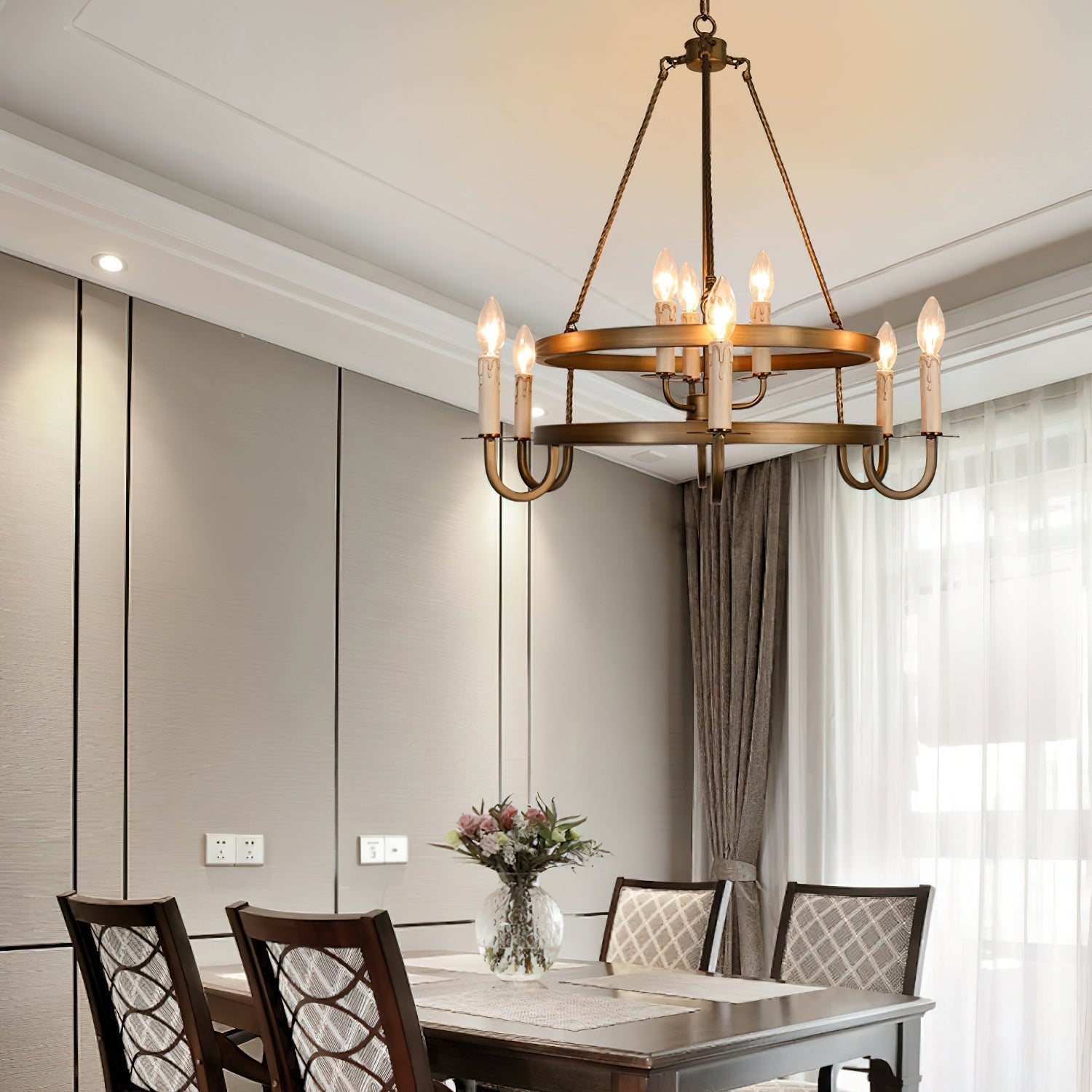 Woven Classic Wagon Wheel Plastic Chandelier - Letslighting