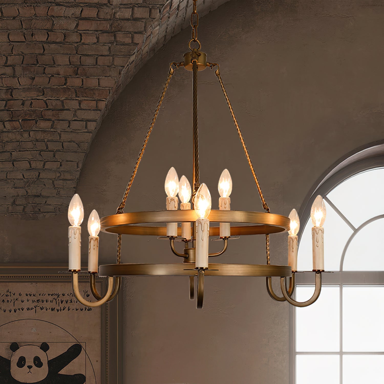 Woven Classic Wagon Wheel Plastic Chandelier - Letslighting