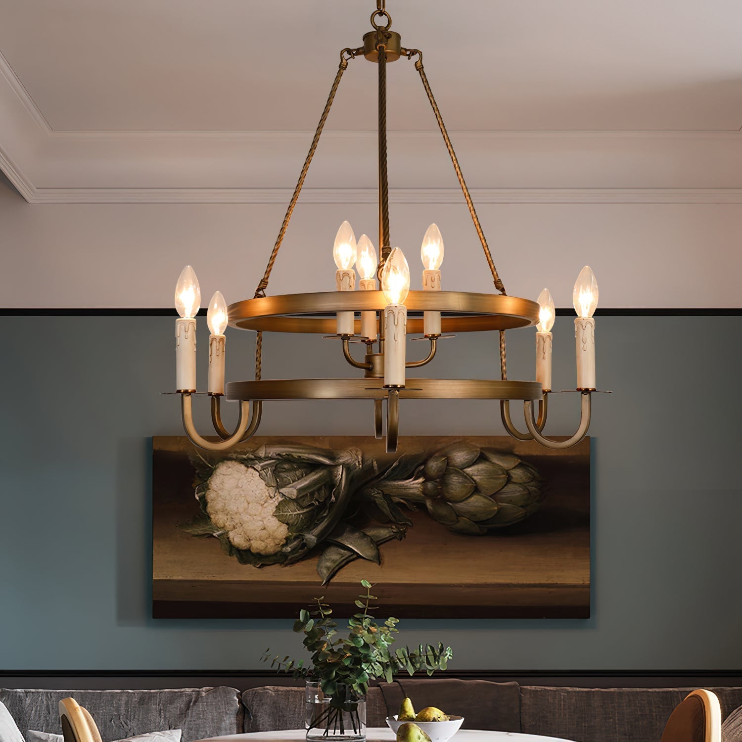 Woven Classic Wagon Wheel Plastic Chandelier - Letslighting