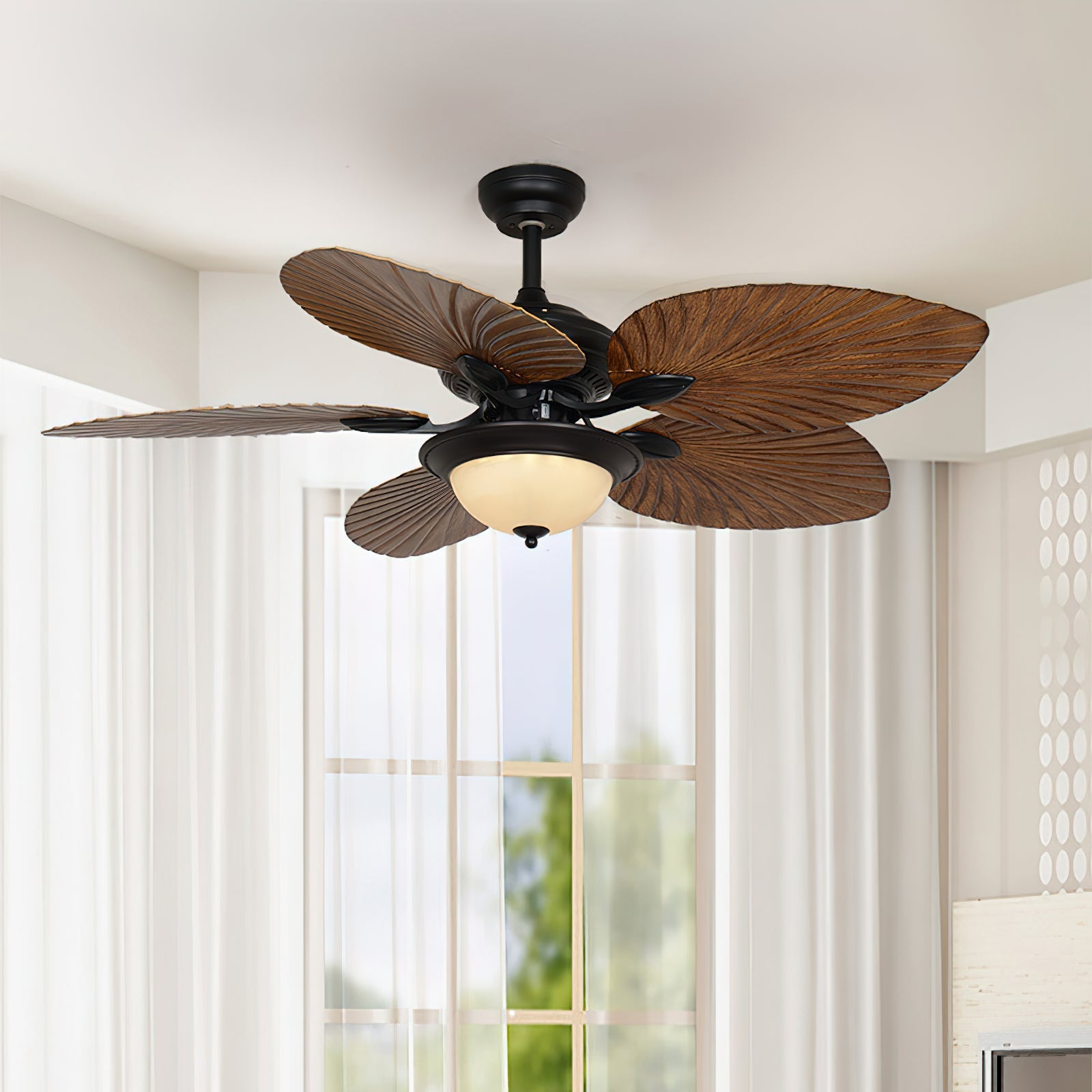 Yearn Natural Classic Walnut Acrylic Ceiling Fan Light - Letslighting