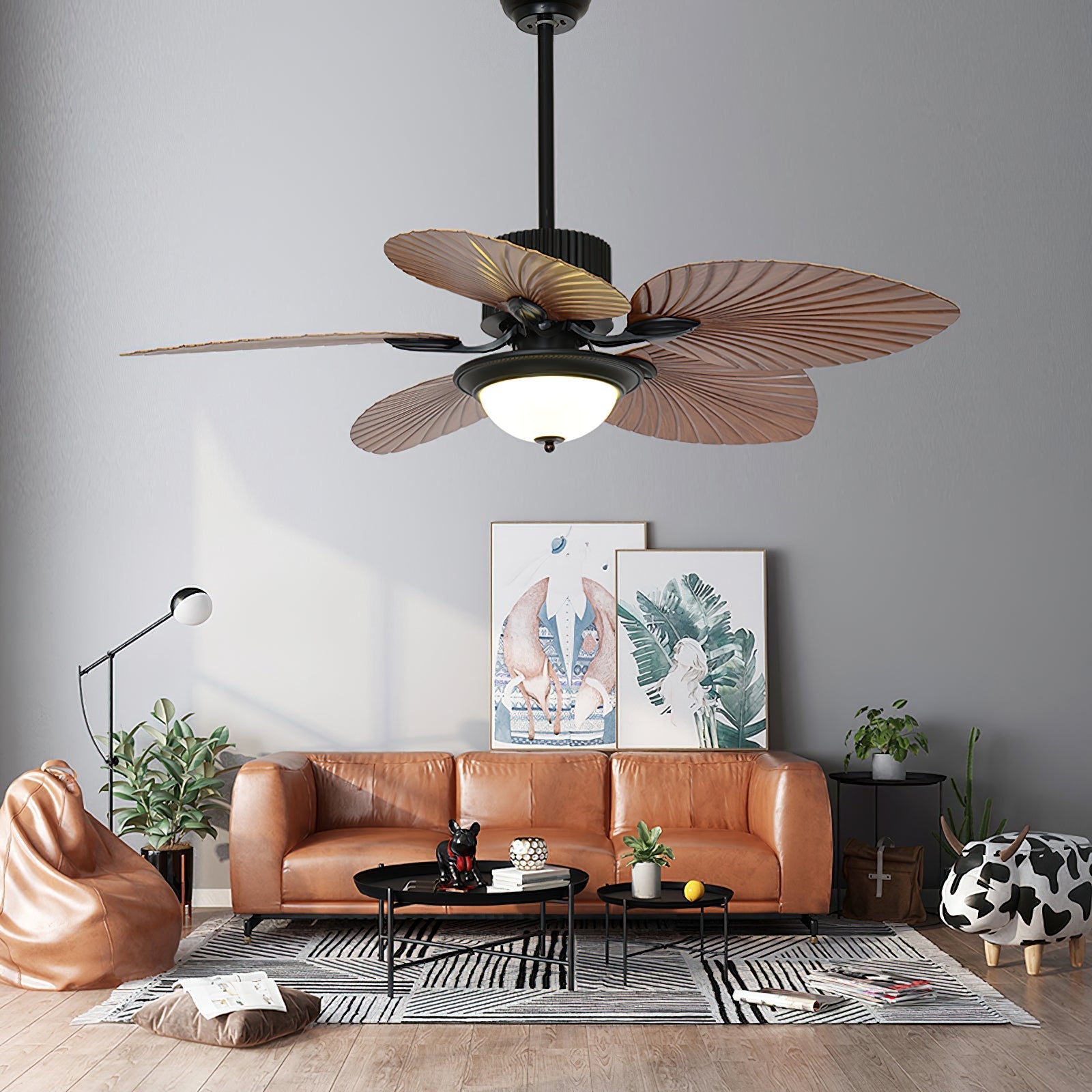 Yearn Natural Classic Walnut Acrylic Ceiling Fan Light - Letslighting