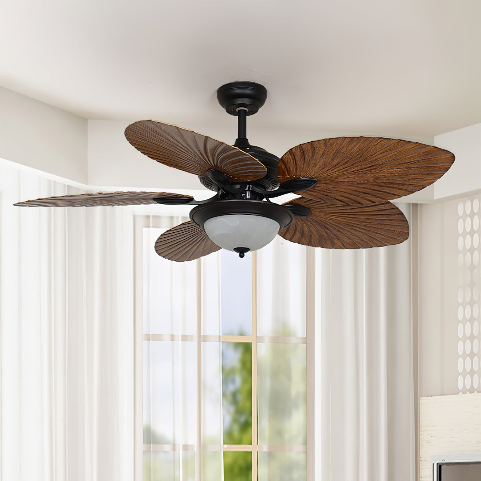 Yearn Natural Classic Walnut Acrylic Ceiling Fan Light - Letslighting