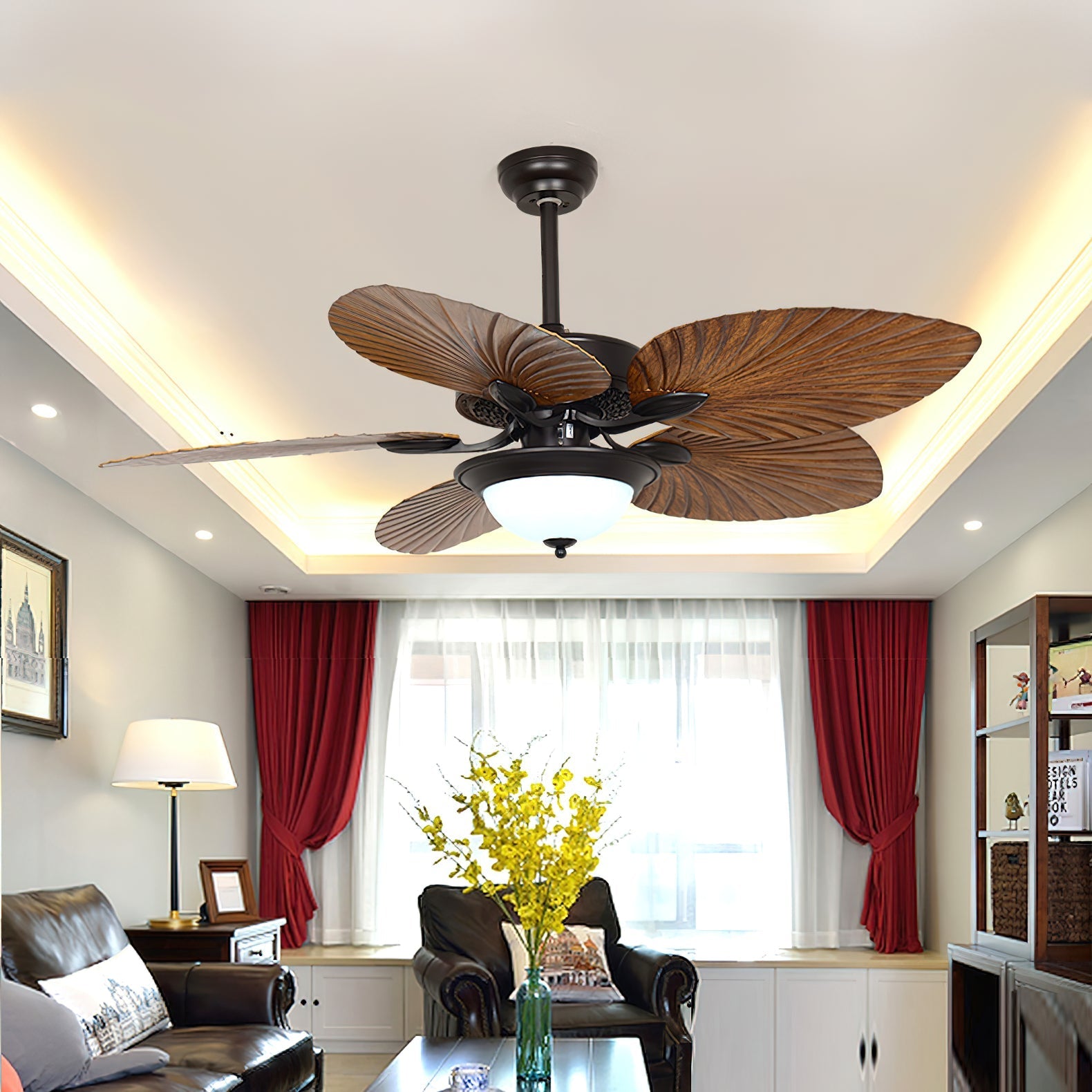Yearn Natural Classic Walnut Acrylic Ceiling Fan Light - Letslighting