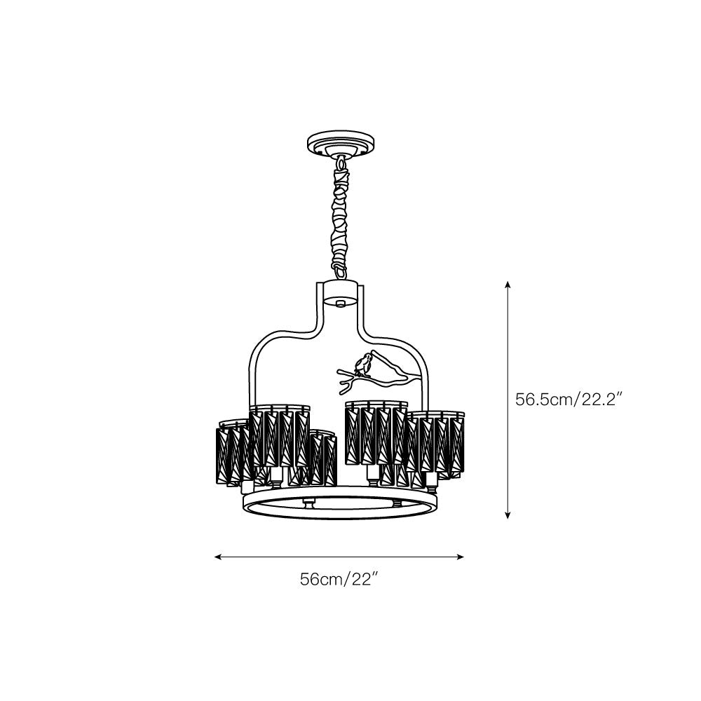 Zephyr Individual Creativity Bird Brass Crystal Chandelier - Letslighting