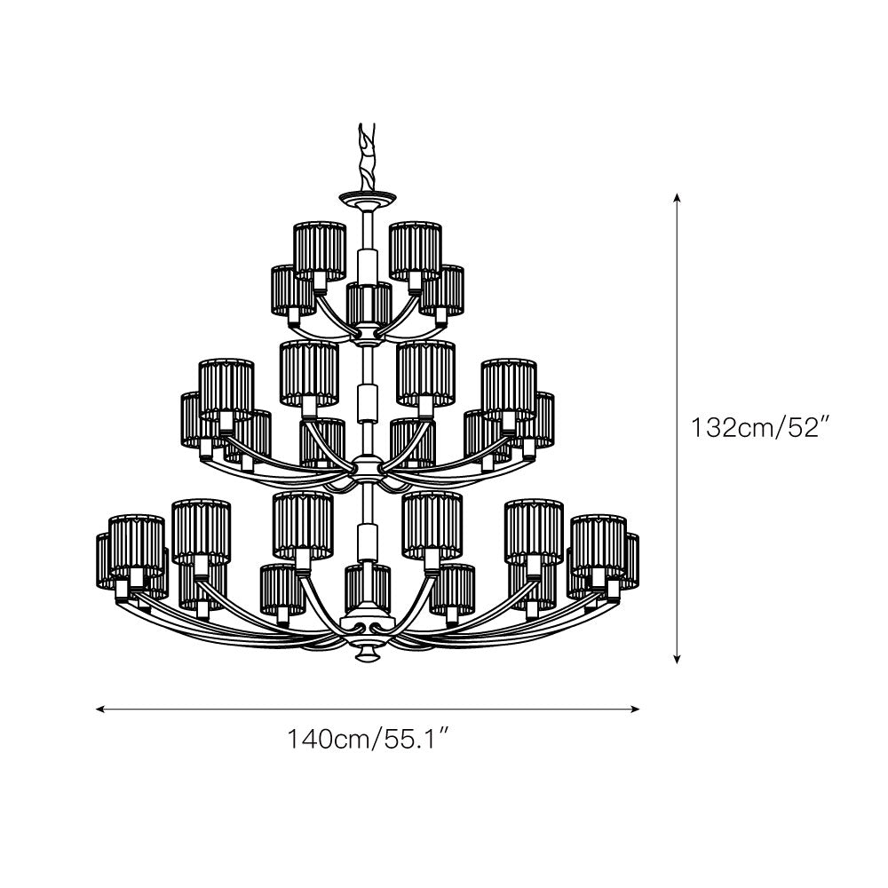 Amber Individual Creativity Column Brass Crystal Chandelier - Letslighting