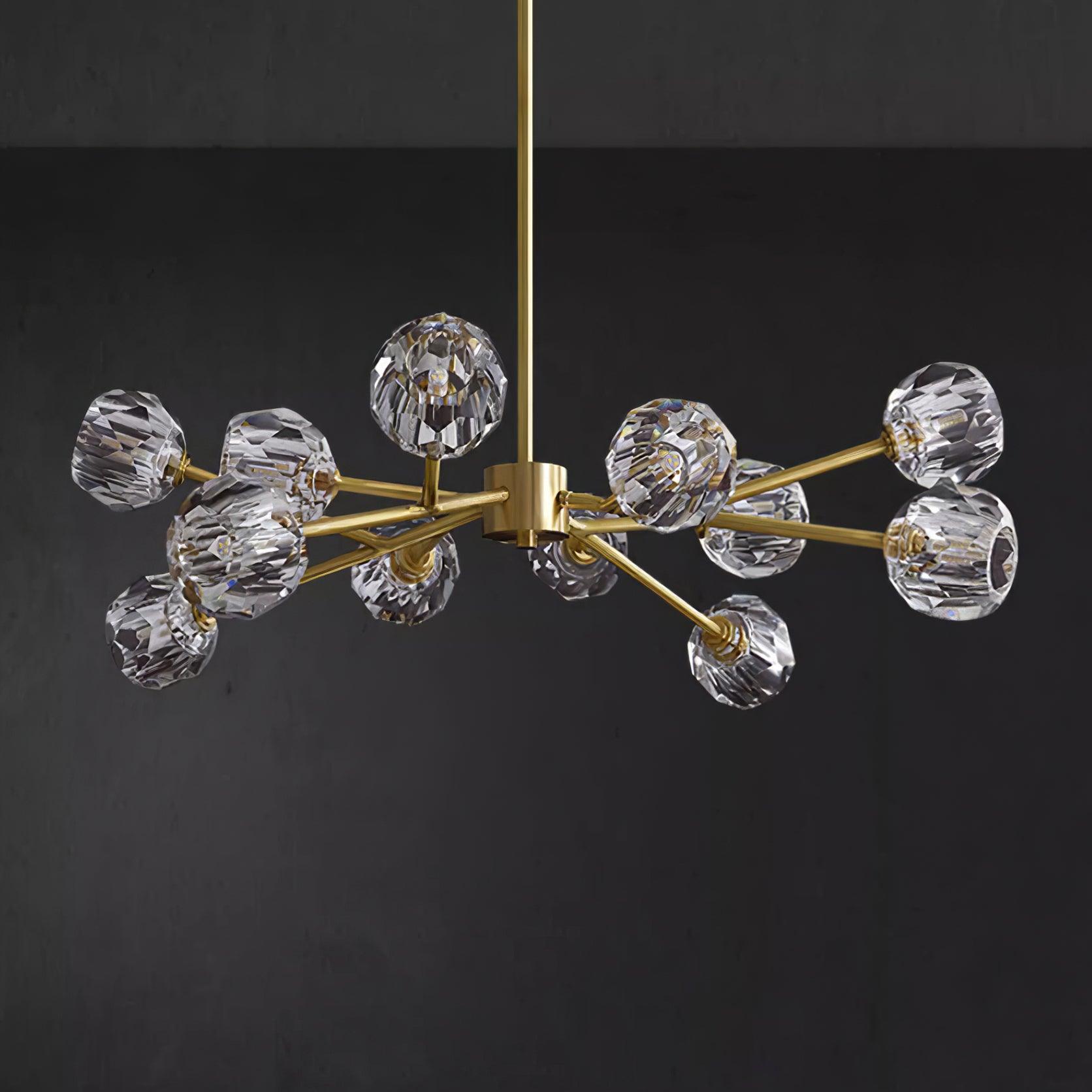 Kristy Chandelier Crystal Ball Brass Elegance - Letslighting