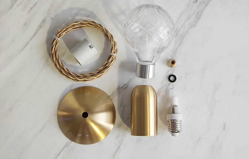 Lyrician Brass Glass Industrial Table Lamp - Letslighting