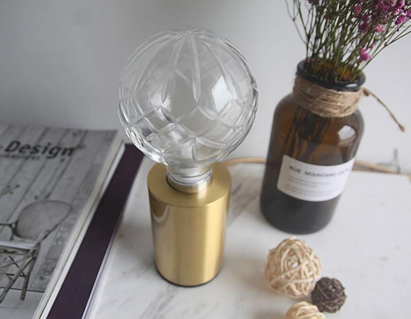 Lyrician Brass Glass Industrial Table Lamp - Letslighting