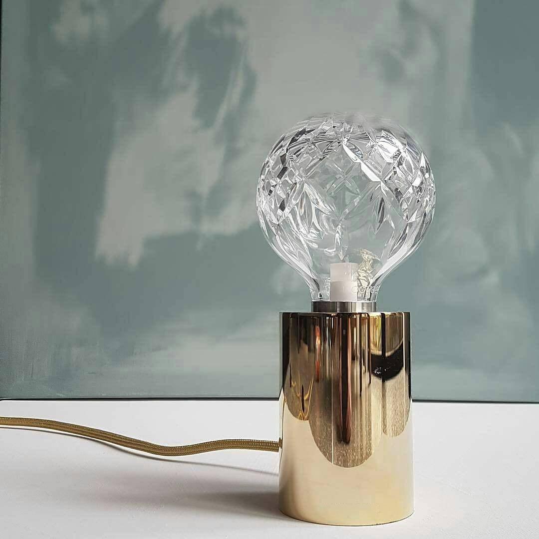 Lyrician Brass Glass Industrial Table Lamp - Letslighting