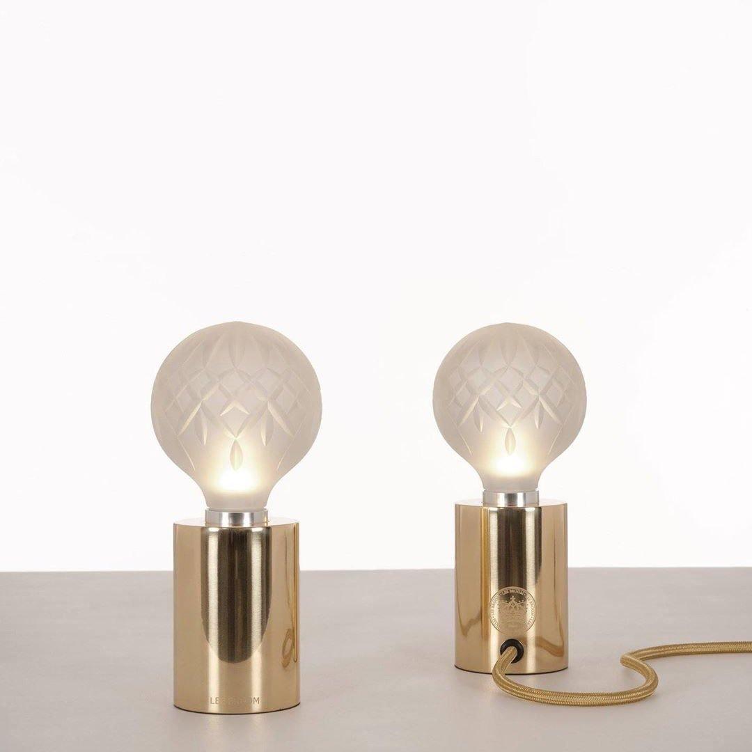 Lyrician Brass Glass Industrial Table Lamp - Letslighting