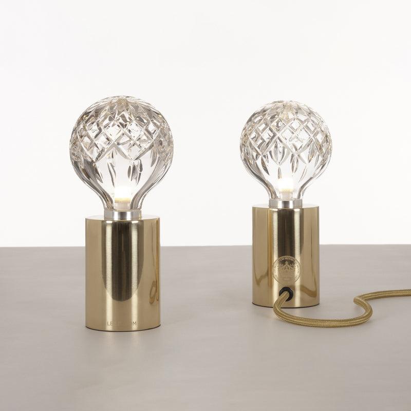 Lyrician Brass Glass Industrial Table Lamp - Letslighting