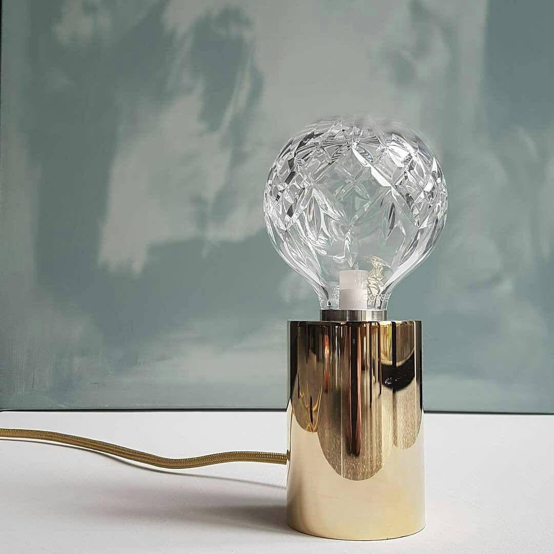 Lyrician Brass Glass Industrial Table Lamp - Letslighting