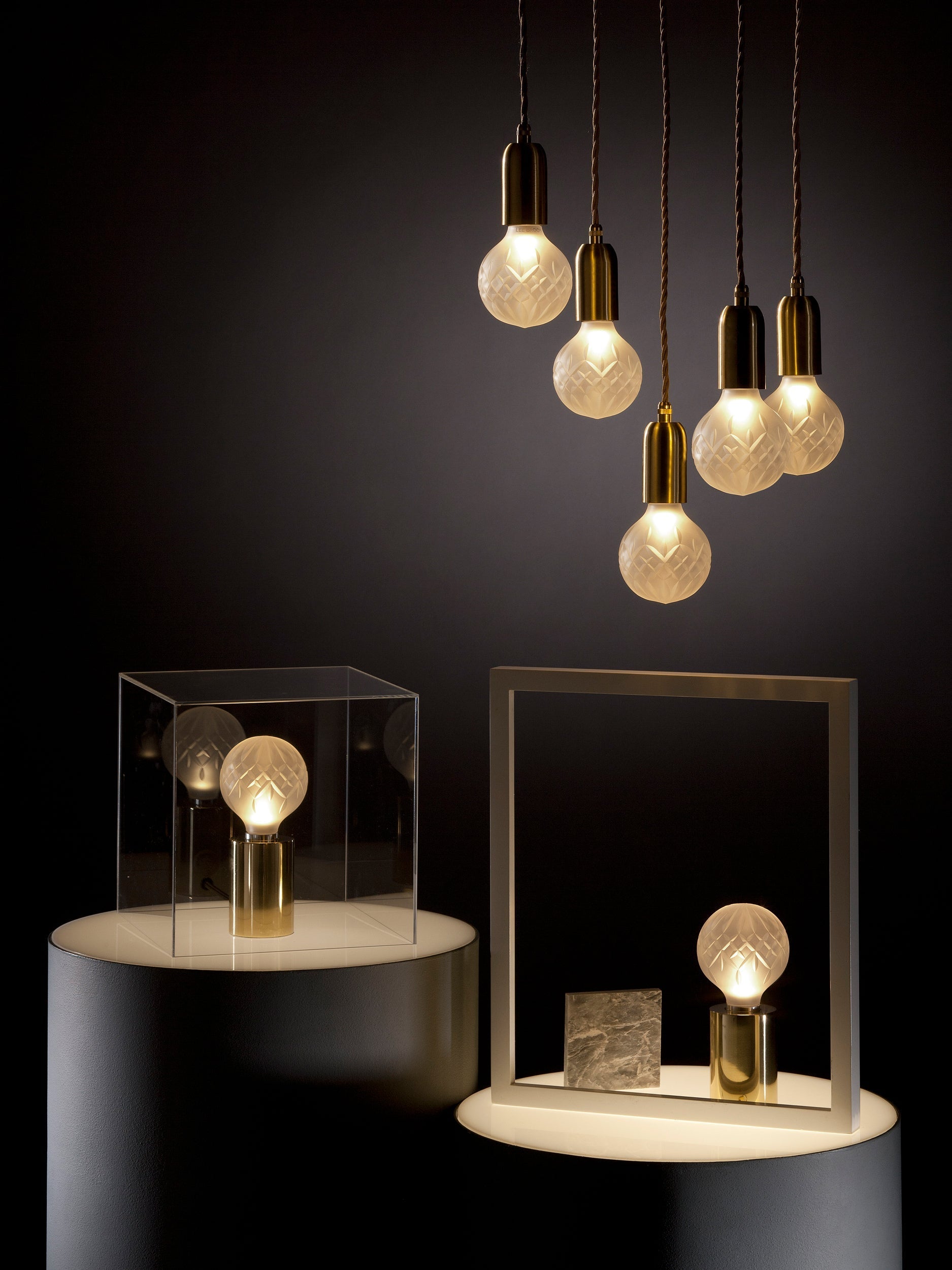 Lyrician Brass Glass Industrial Table Lamp - Letslighting