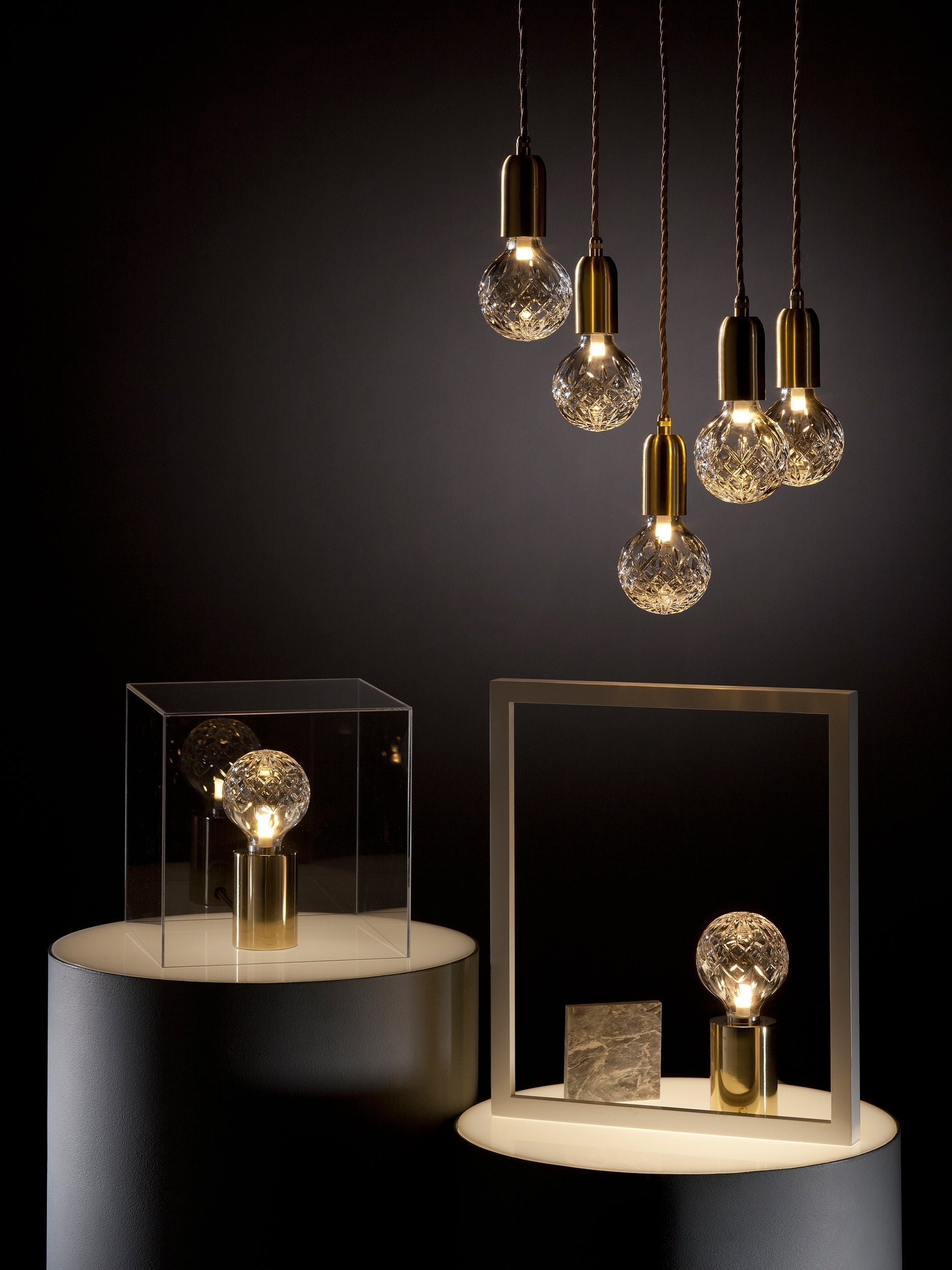 Lyrician Brass Glass Industrial Table Lamp - Letslighting