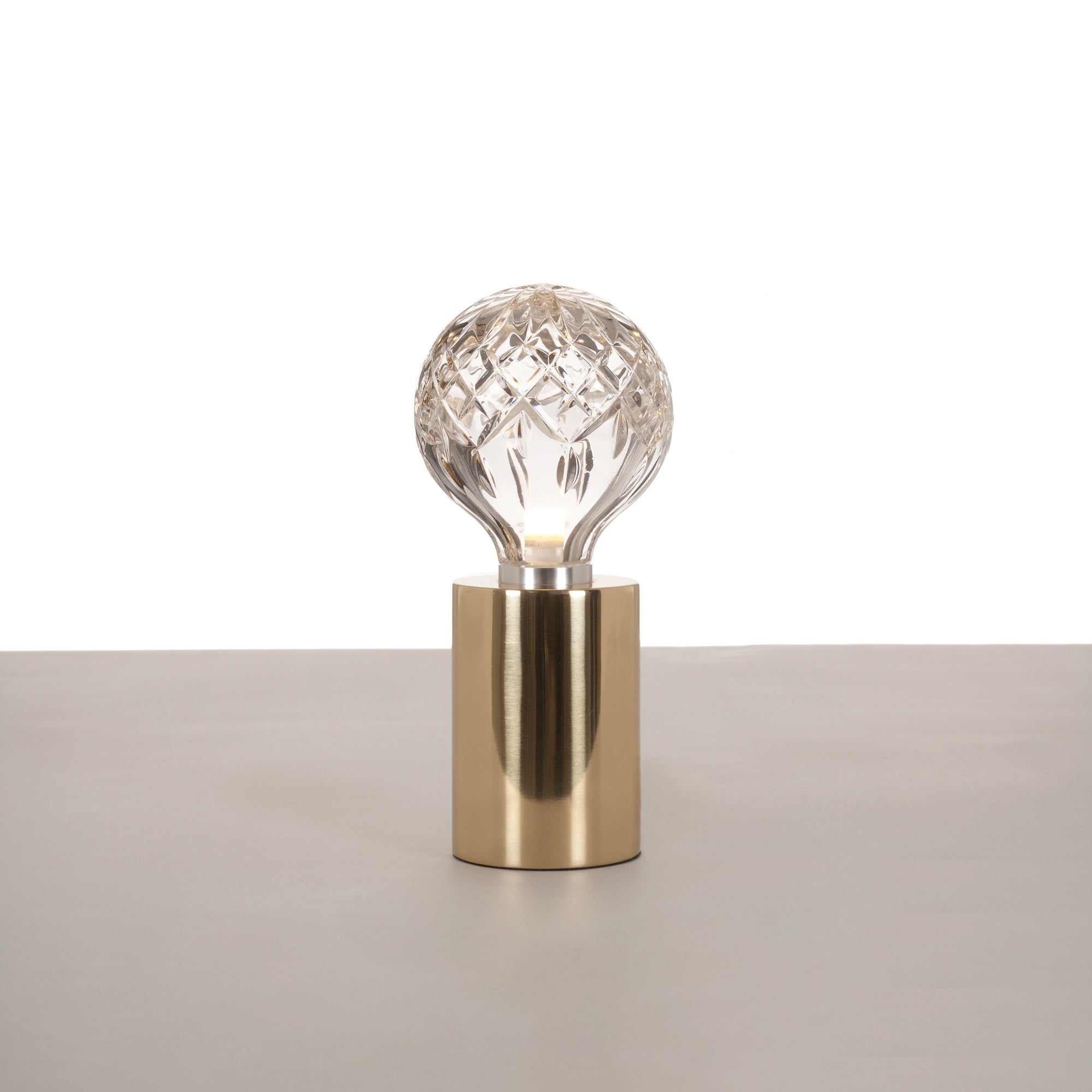 Lyrician Brass Glass Industrial Table Lamp - Letslighting