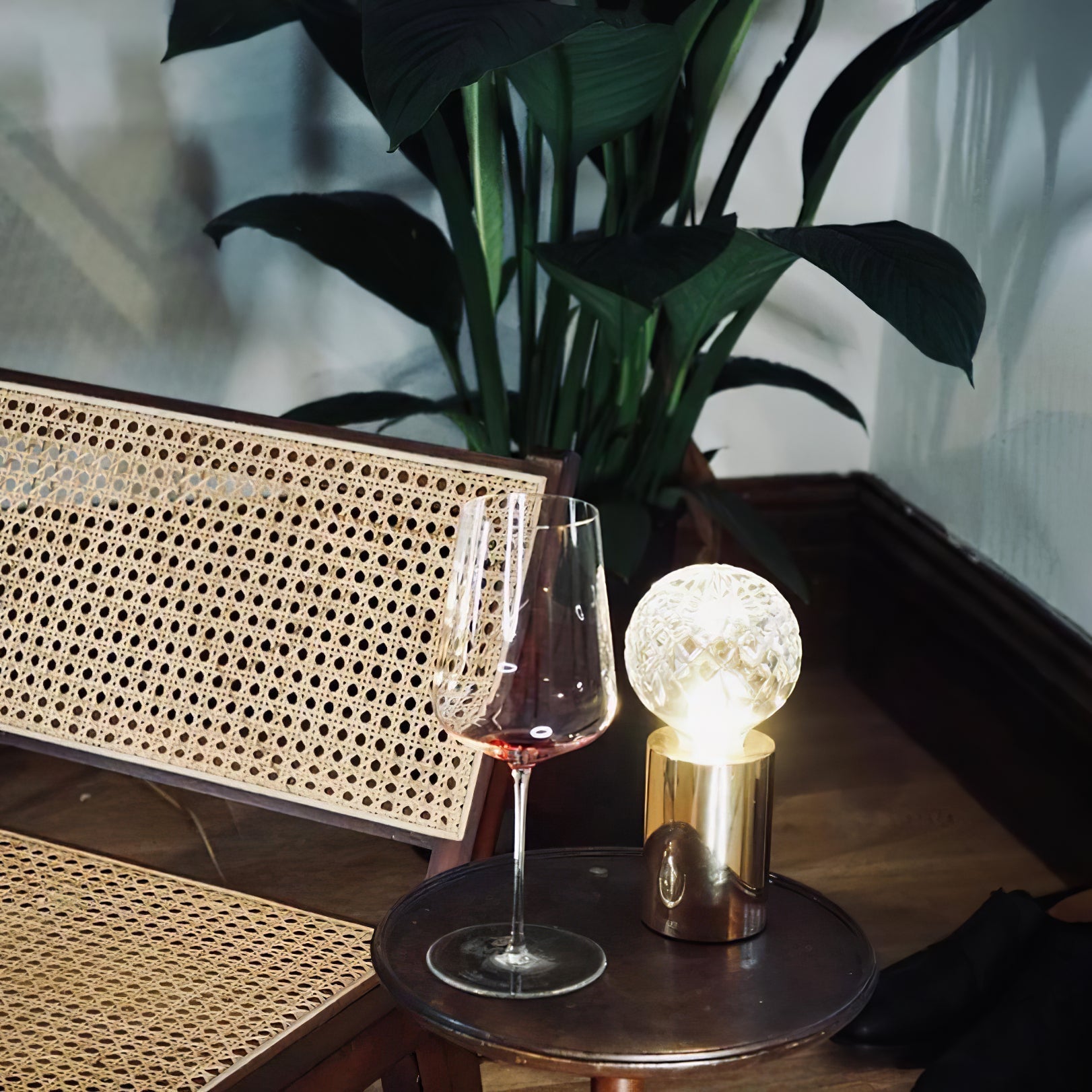 Lyrician Brass Glass Industrial Table Lamp - Letslighting