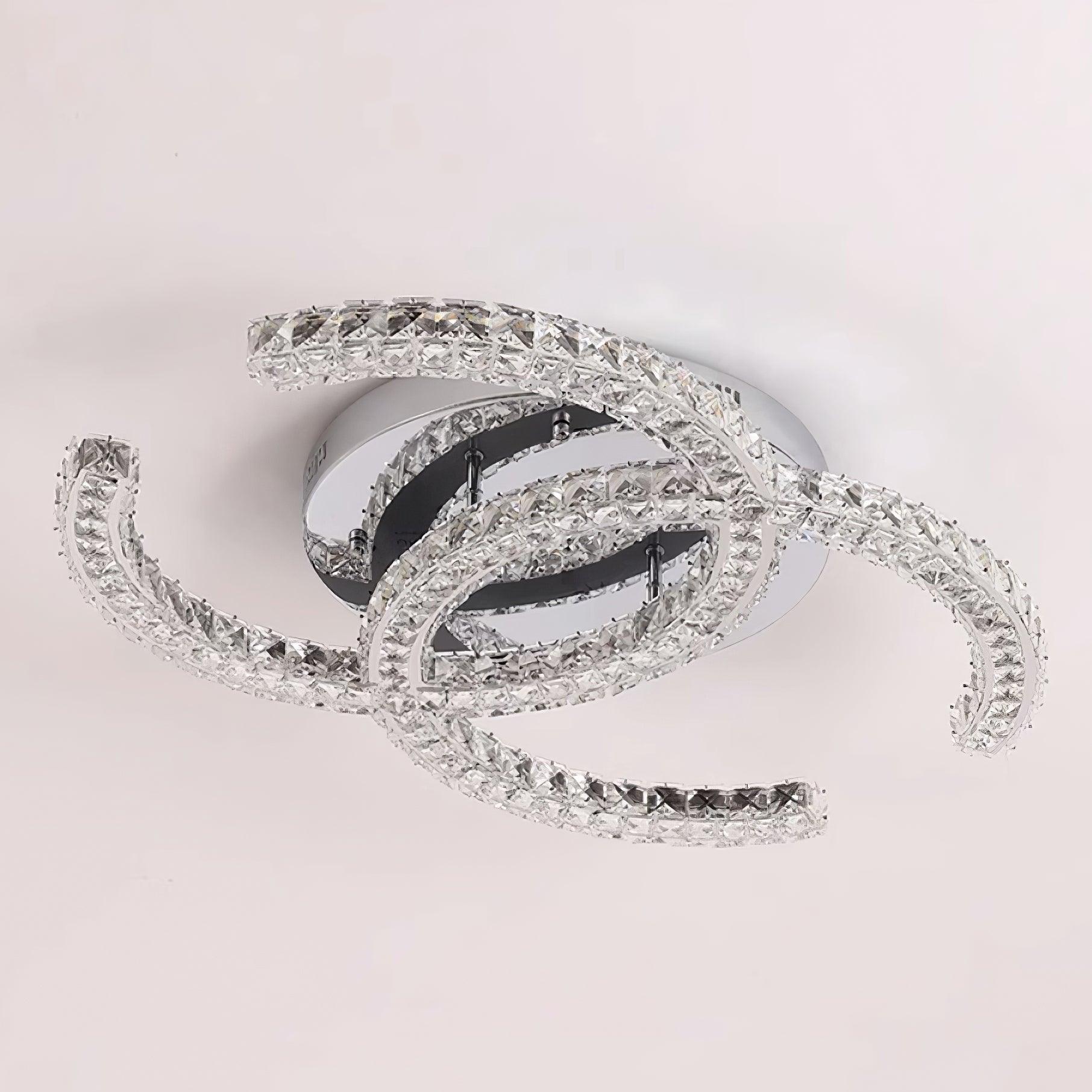 Kristy Crystal Ceiling Light Double C - Letslighting