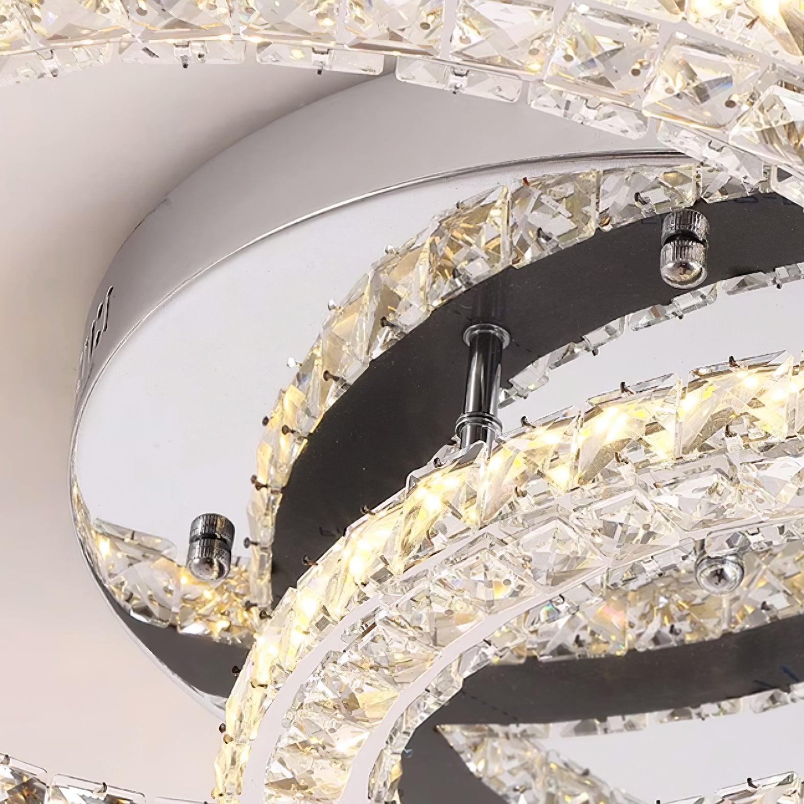 Kristy Crystal Ceiling Light Double C - Letslighting