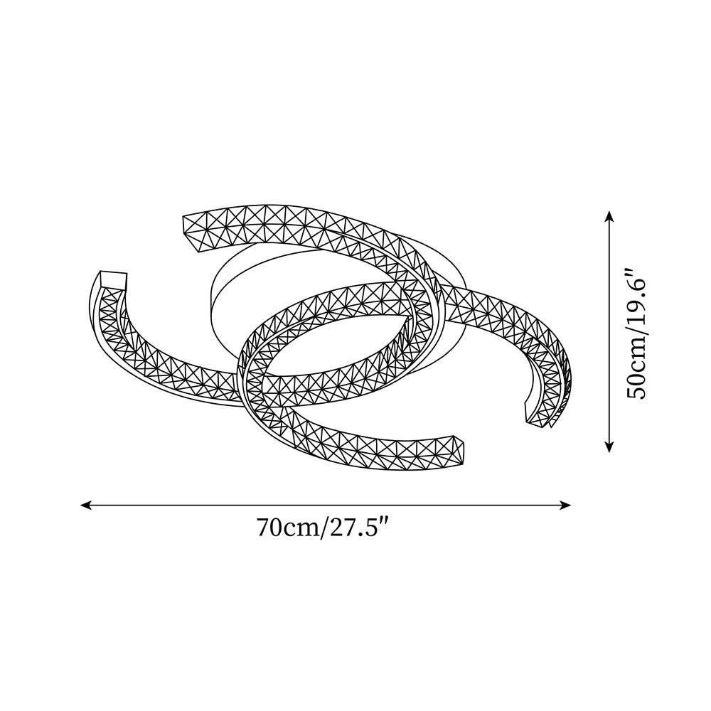 Kristy Crystal Ceiling Light Double C - Letslighting