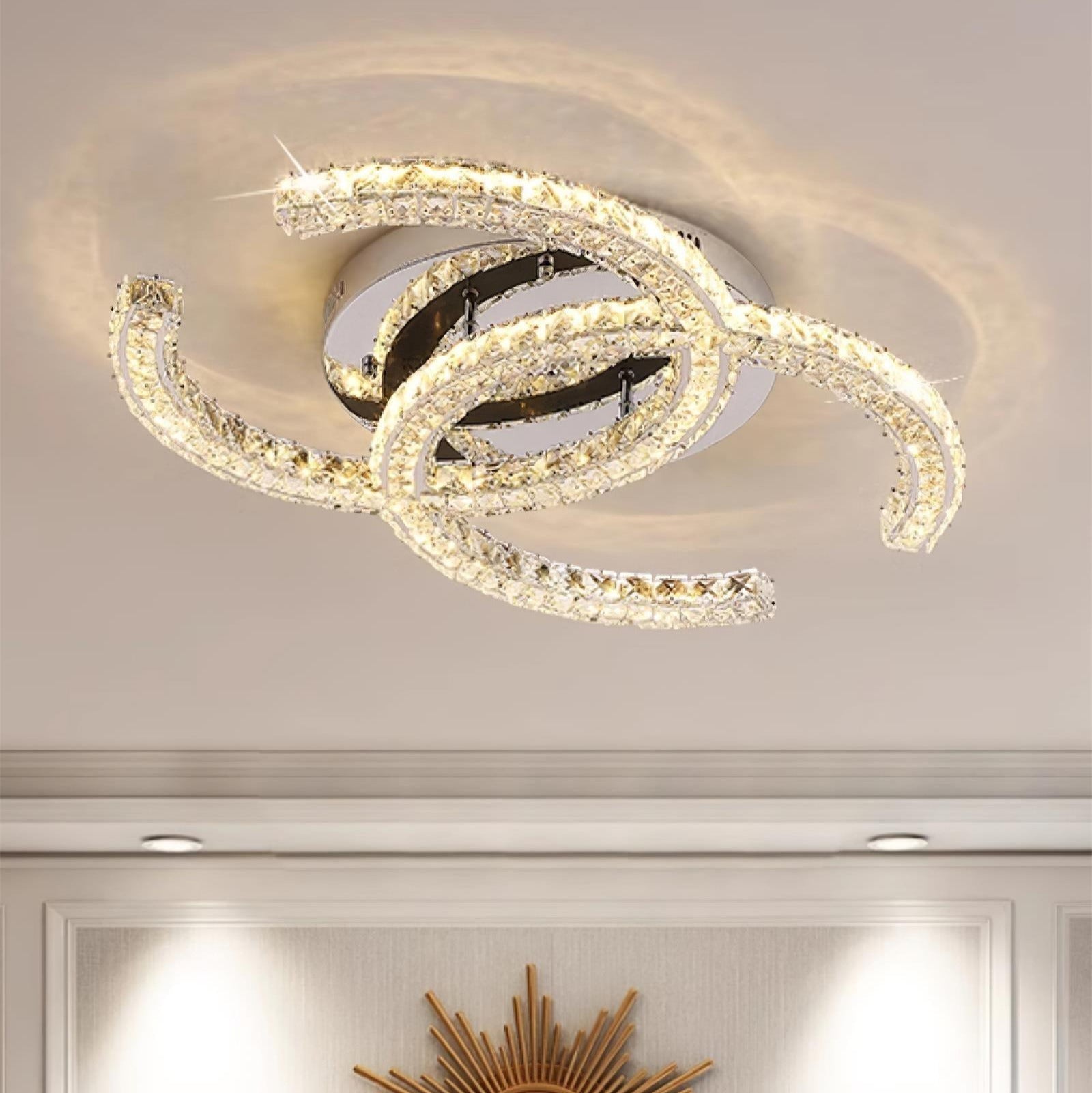 Kristy Crystal Ceiling Light Double C - Letslighting