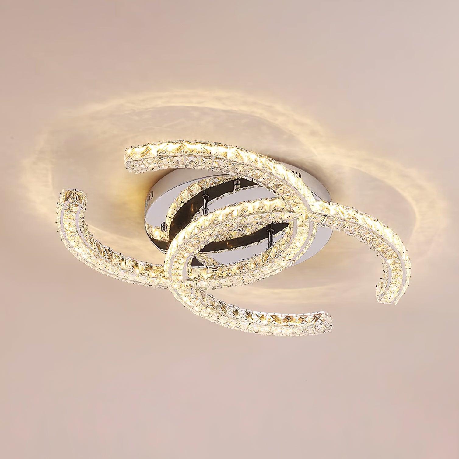 Kristy Crystal Ceiling Light Double C - Letslighting